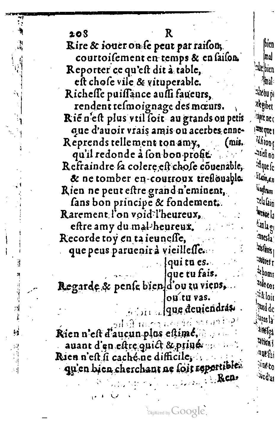 1582 - Nicolas Bonfons - Trésor des sentences dorées - BM Lyon