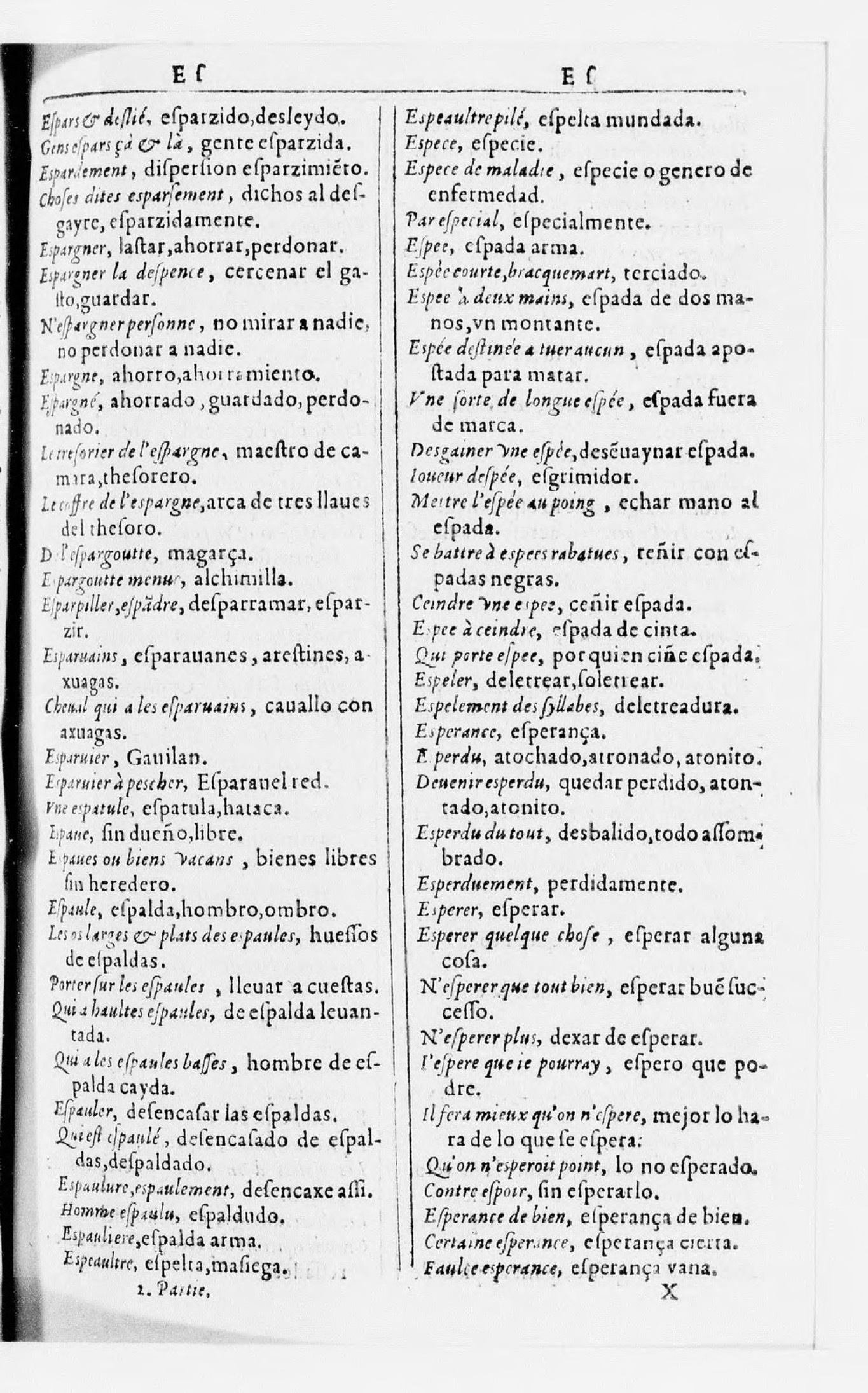 1616 - Veuve Marc Orry - Trésor des deux langues espagnole et française (Seconde partie) - BnF