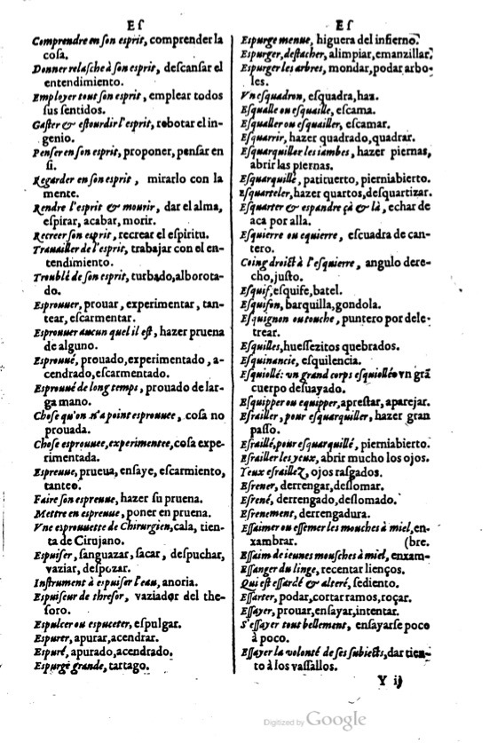 1621 - Adrian Tiffaine - Trésor des deux langues espagnole et française - BM Lyon
