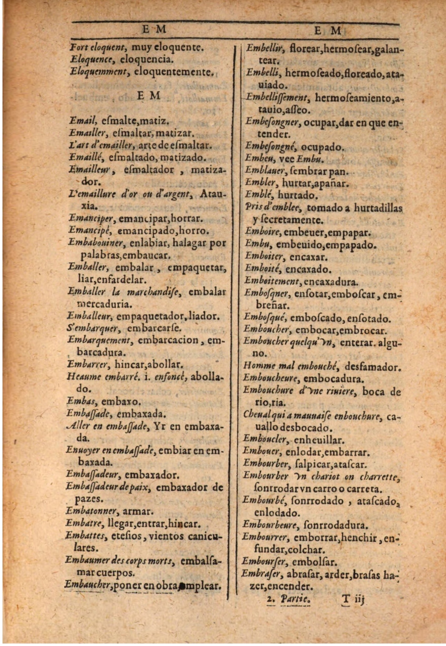 1607 - Marc Orry - Trésor des deux langues espagnole et française (Seconde partie) - BSB Munich