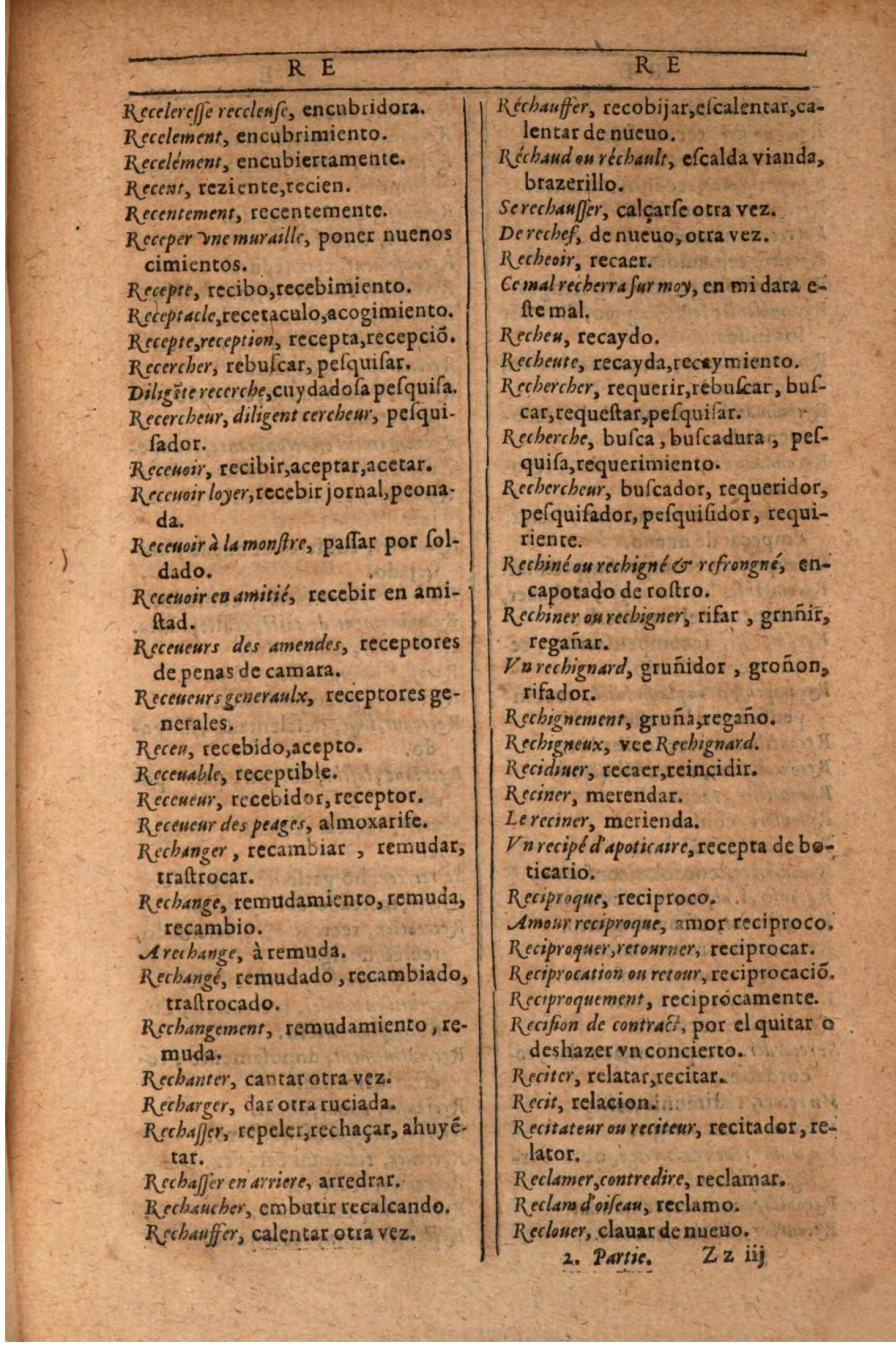 1607 - Marc Orry - Trésor des deux langues espagnole et française (Seconde partie) - BSB Munich