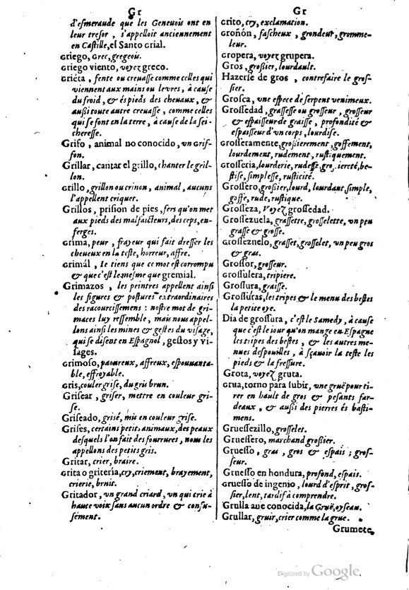 1621 - Adrian Tiffaine - Trésor des deux langues espagnole et française - BM Lyon