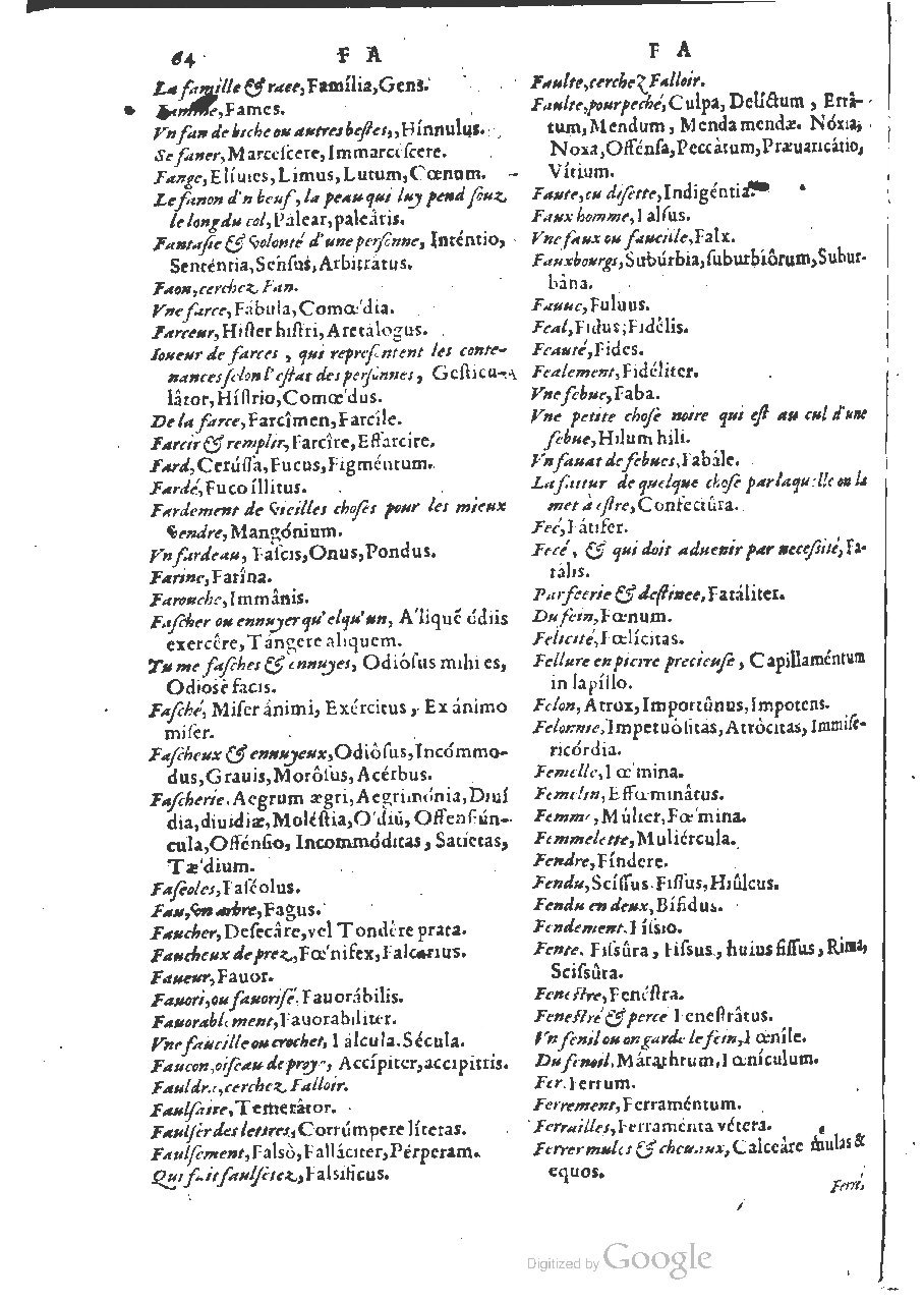 1564 - Henri Hylaire et Louis Cloquemin - Trésor des mots et traits français - BSB Munich