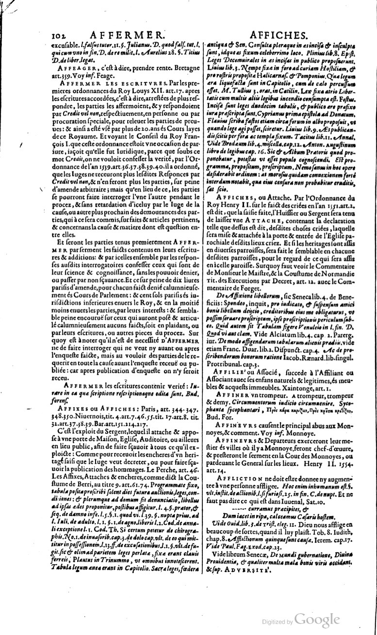 1629 - Veuve Nicolas Buon - Trésor du droit français (21754 T. 1) - BM Lyon