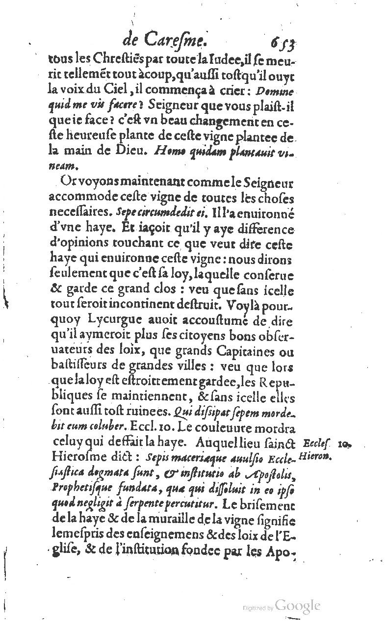 1607 - Nicolas Du Fossé - Trésor quadragésimal - T 01 - BM Lyon