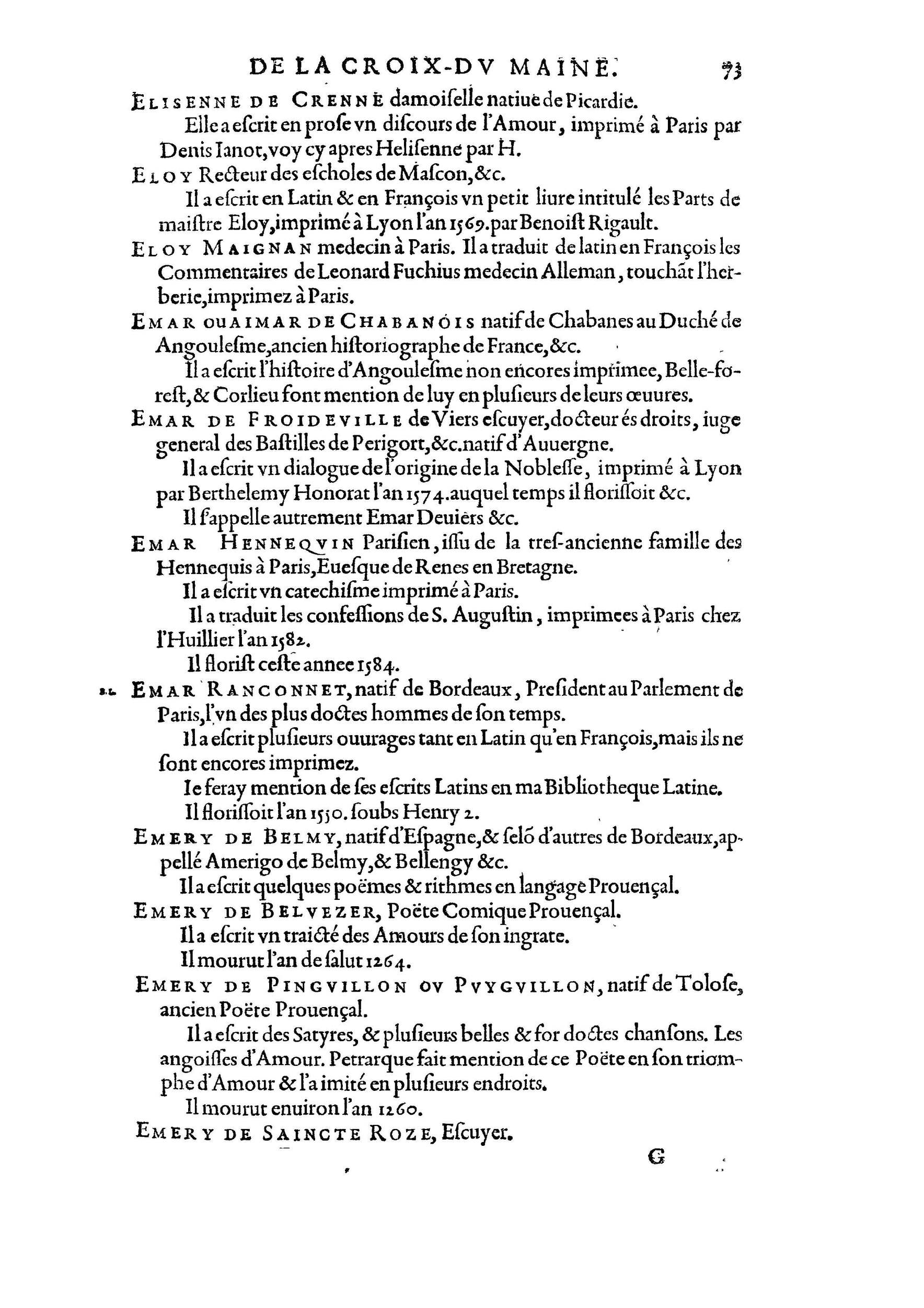 1584 - Abel L&#039;Angelier - Bibliothèques françaises - BnF