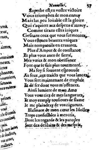 1623 - Jacques Cailloüé - Trésor ou recueil des chansons amoureuses - British Library