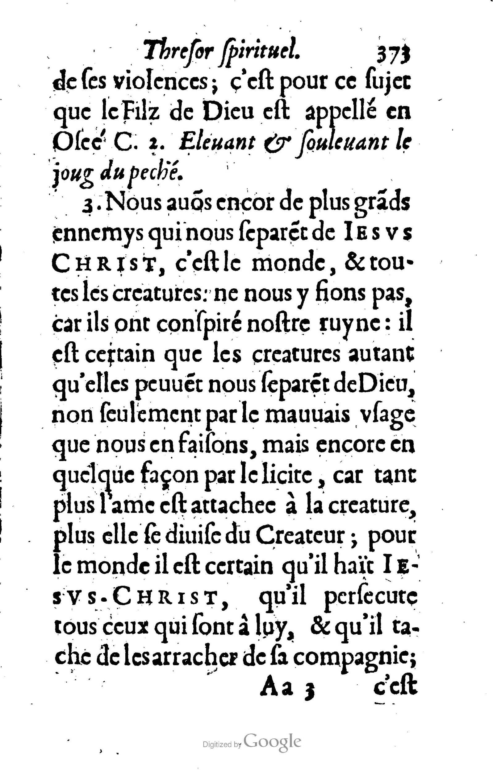 1633 - François Waudré - Trésor spirituel contenant les excellences du christianisme - BM Lyon