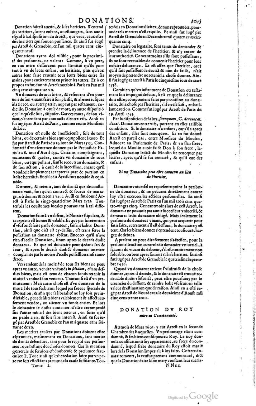 1629 - Veuve Nicolas Buon - Trésor du droit français (21754 T. 1) - BM Lyon