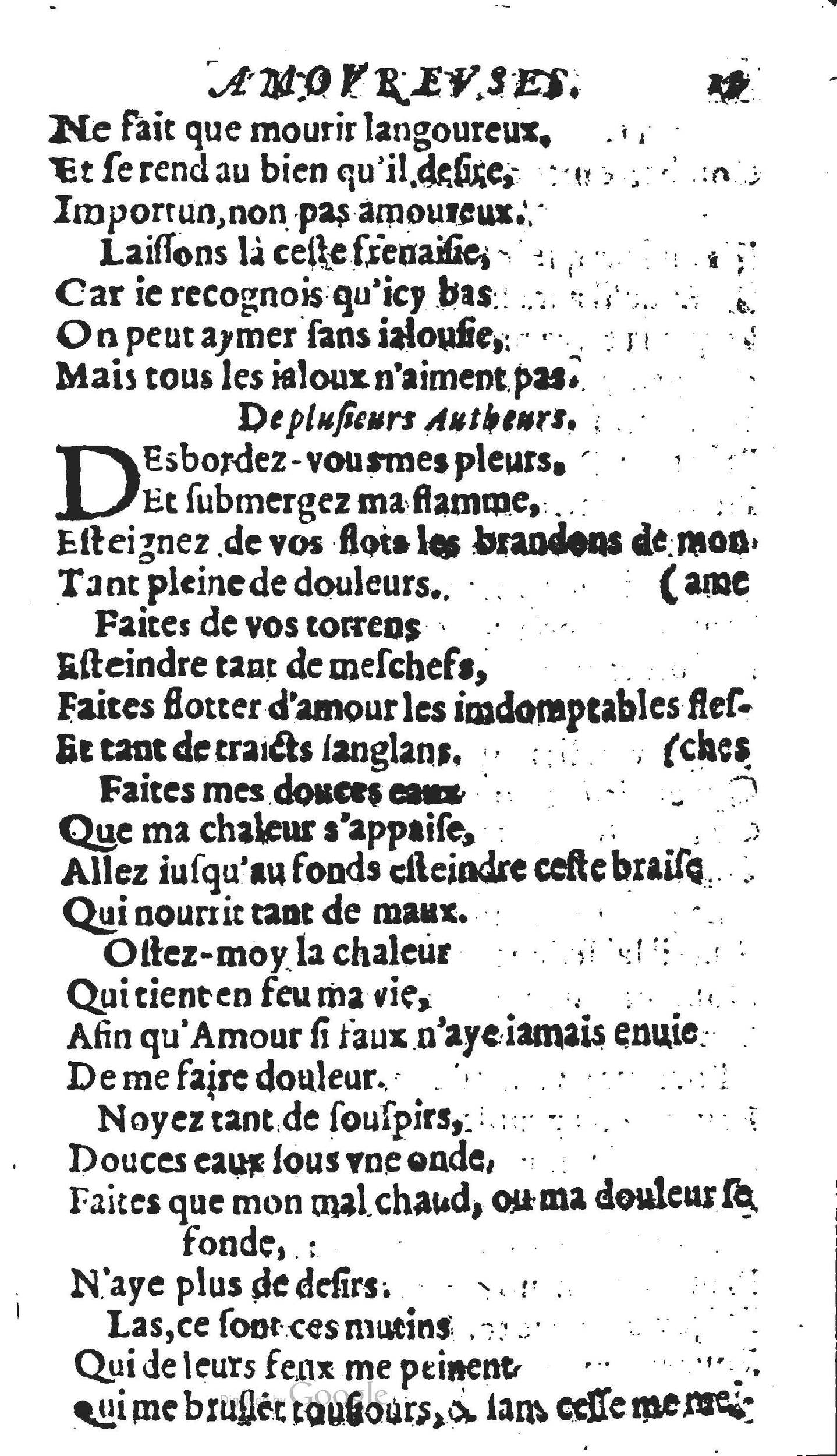 1606 - Théodore Reinsart - Trésor des chansons amoureuses recueillies des plus excellents airs de cour - Livre II - NK ČR Prague