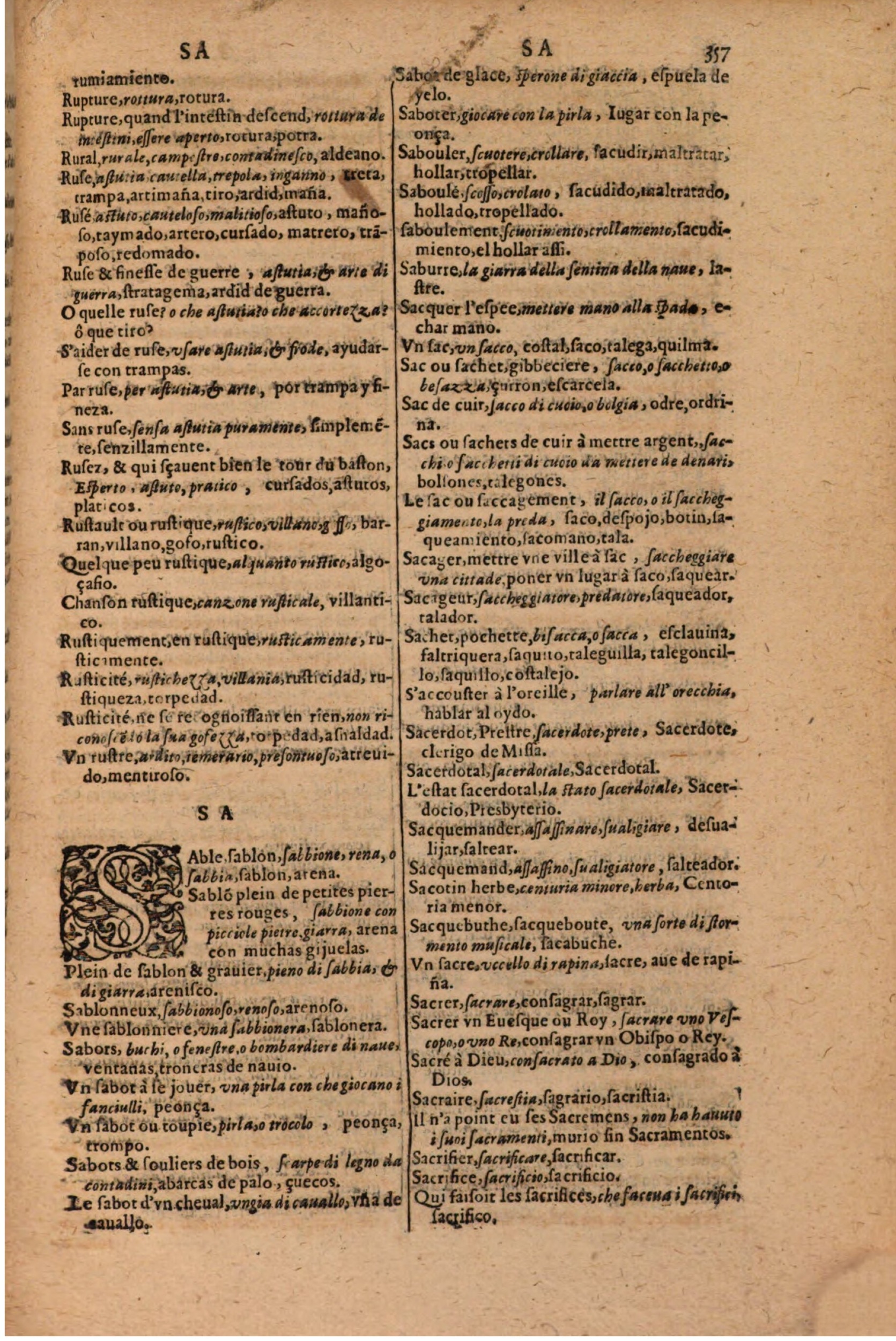 1616 - Pierre de la Rovière - Trésor des trois langues (Seconde partie) - BSB Munich