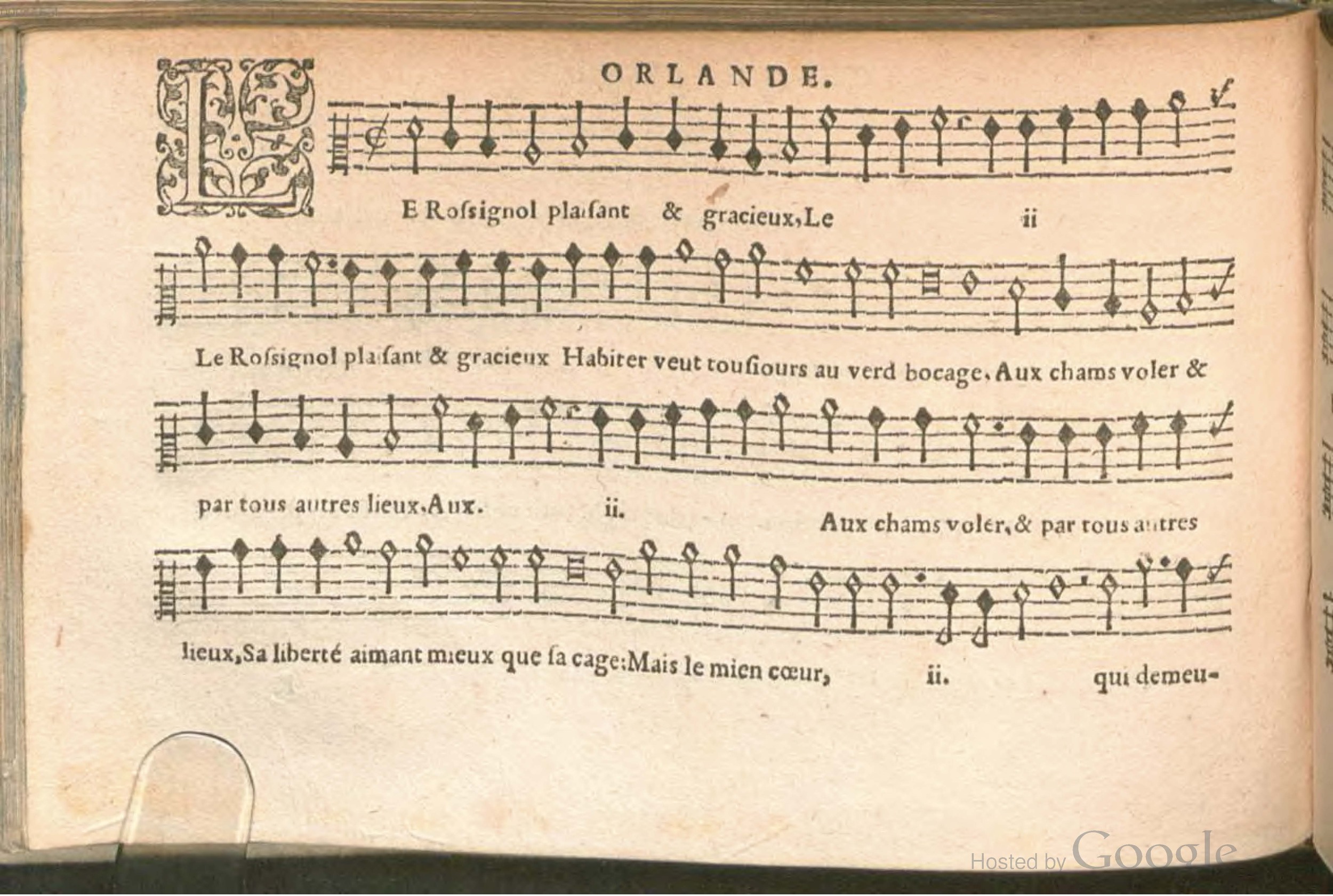 1576 - [Pierre de Saint-André] - Trésor de musique d’Orlande de Lassus Contratenor - BSB Munich