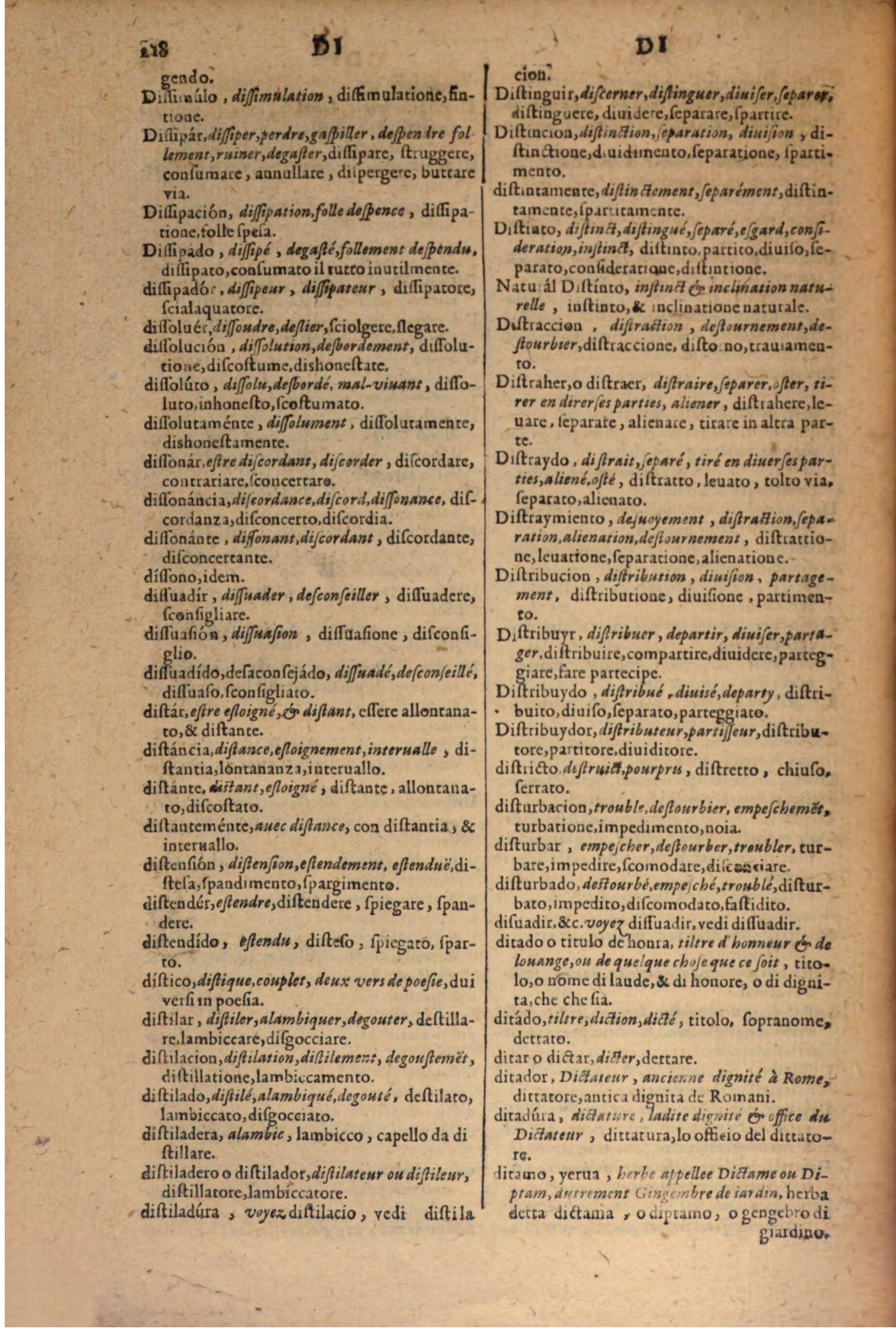 1606 - Samuel Crespin - Thresor des trois langues, francoise, italiene et espagnolle - BSB Munich