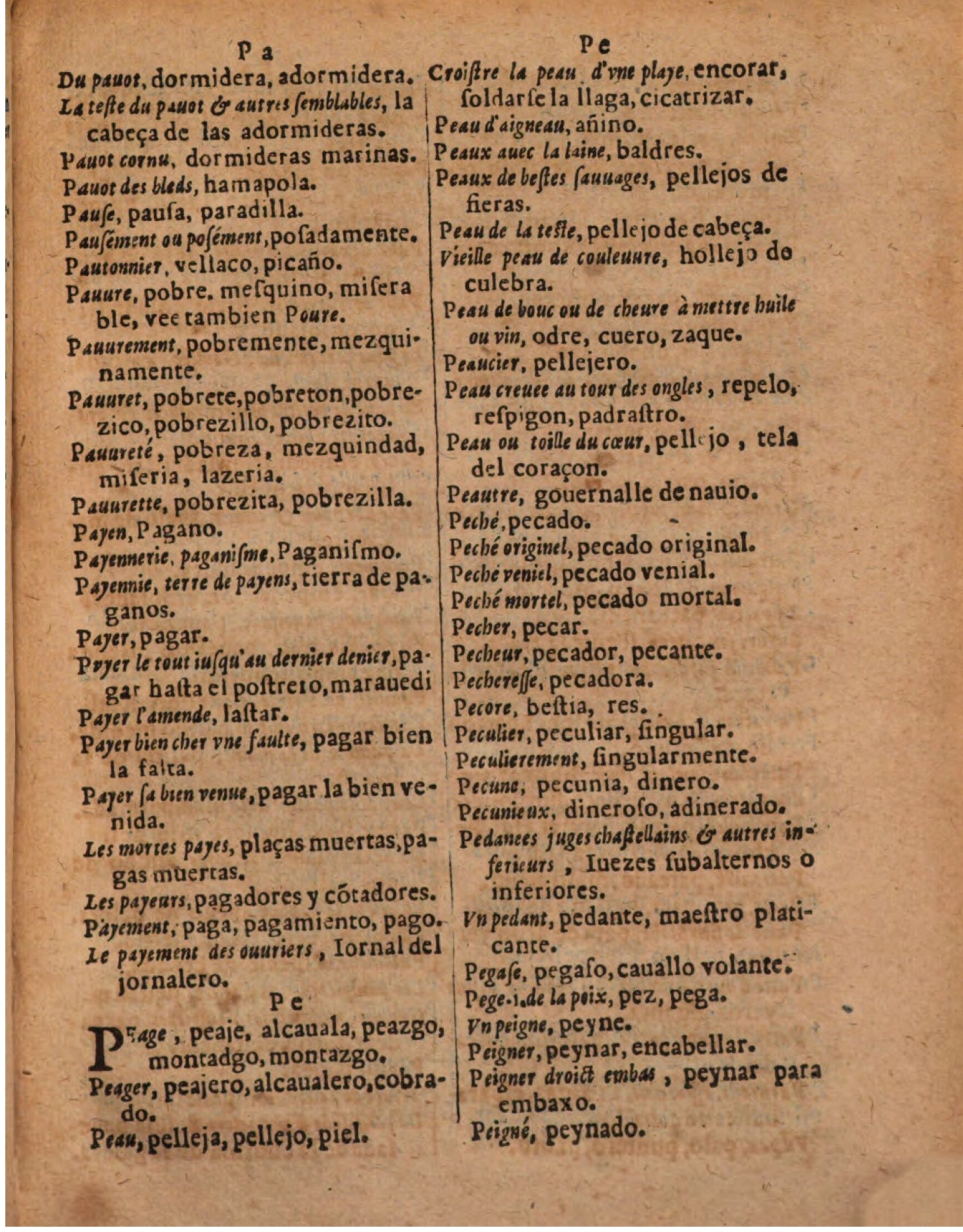 1624 - Hubert Antoine - Trésor des deux langues espagnole et française (Seconde partie) - BSB Munich