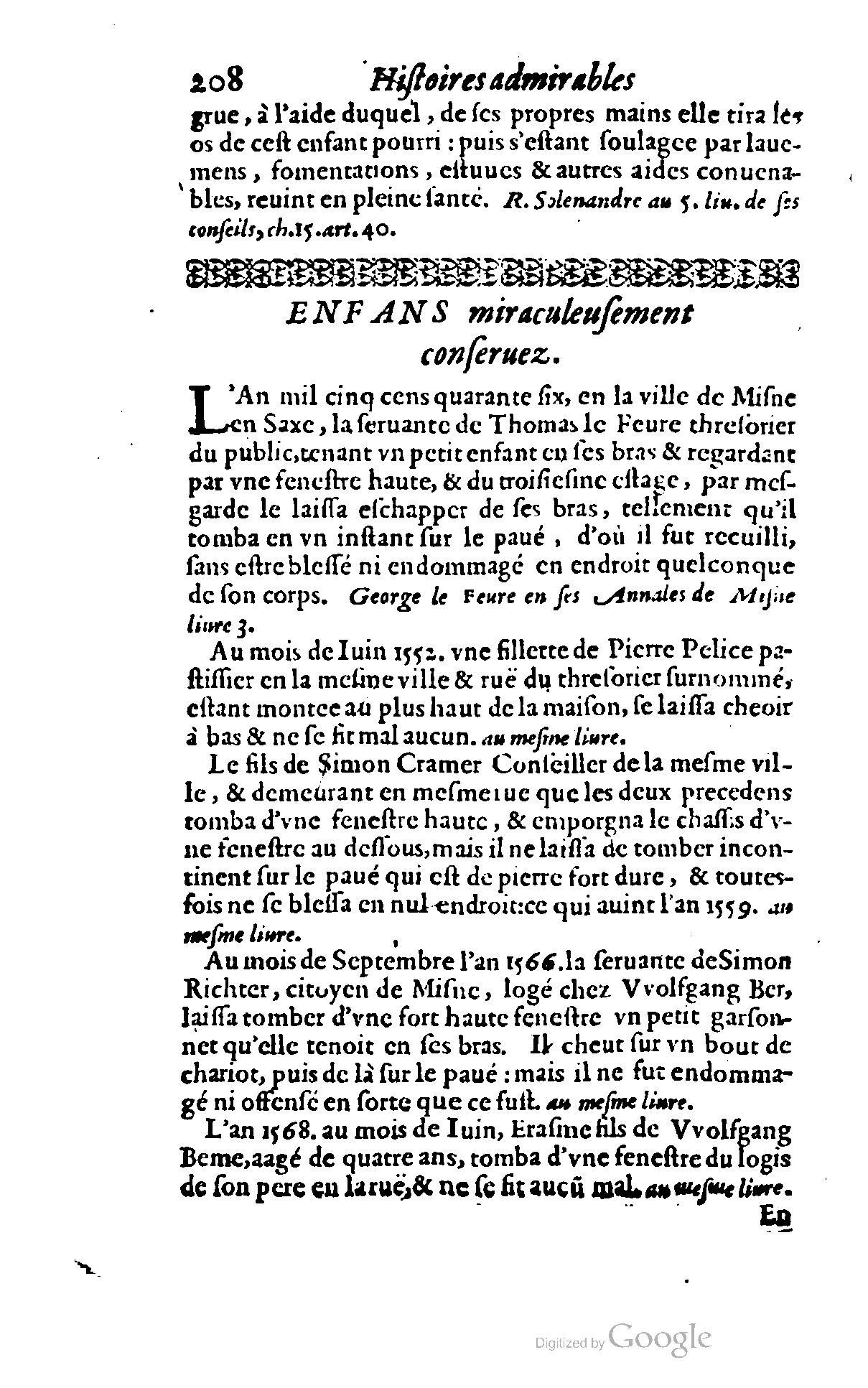 1620 - Samuel Crespin - Trésor d’histoires admirables et mémorables - BCU Lausanne