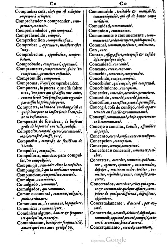 1616 - Veuve Marc Orry - Trésor des deux langues espagnole et française (Première et Seconde parties) - BM Lyon