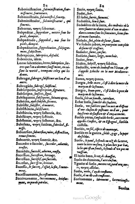 1621 - Adrian Tiffaine - Trésor des deux langues espagnole et française - BM Lyon