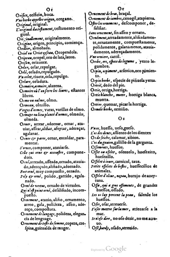 1621 - Adrian Tiffaine - Trésor des deux langues espagnole et française - BM Lyon