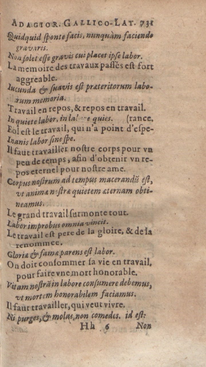 1612 - Dominicus Custos - Trésor des proverbes français  - Bibliopol-Olomuc