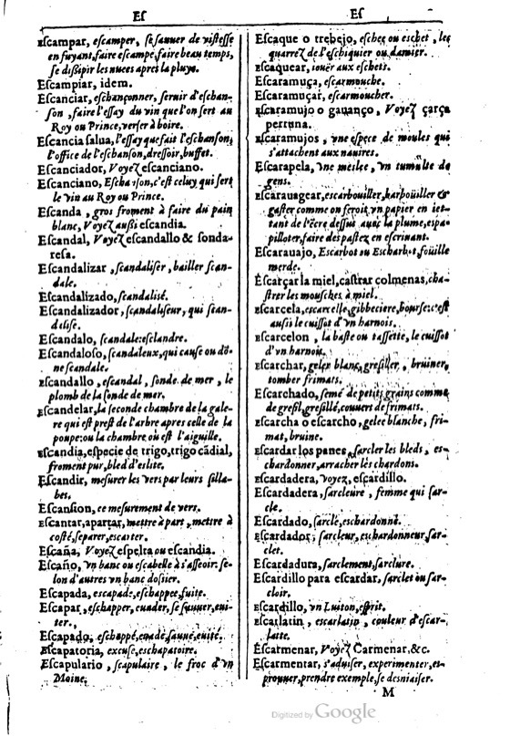 1616 - Veuve Marc Orry - Trésor des deux langues espagnole et française (Première et Seconde parties) - BM Lyon