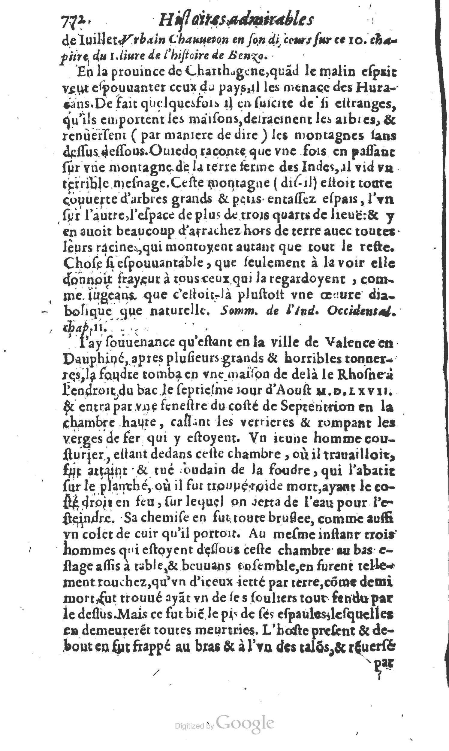 1610 - Paul Marceau - Trésor d’histoires admirables et mémorables - Princeton