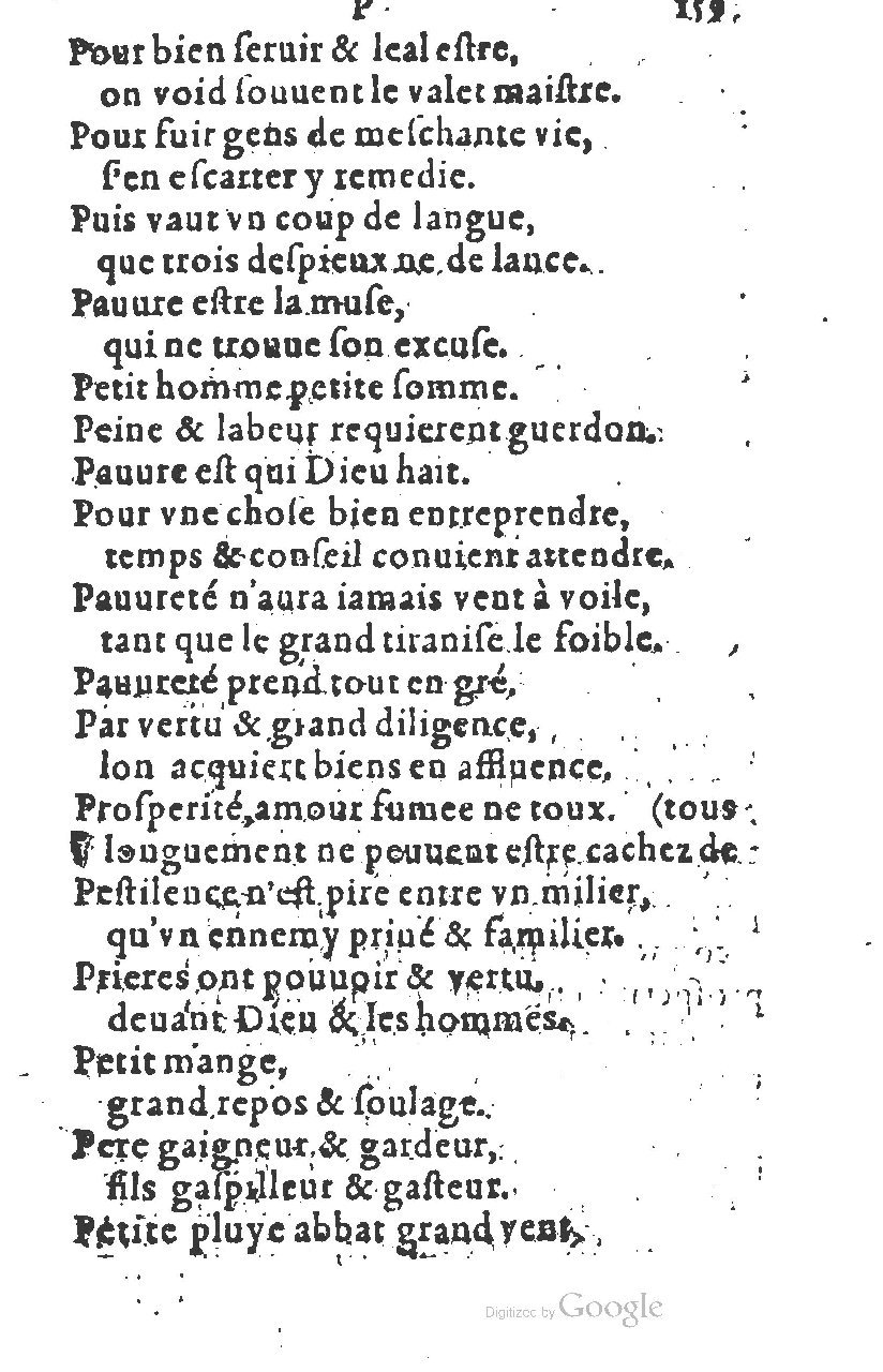 1581 - Nicolas Bonfons  - Trésor des sentences dorées - Princeton
