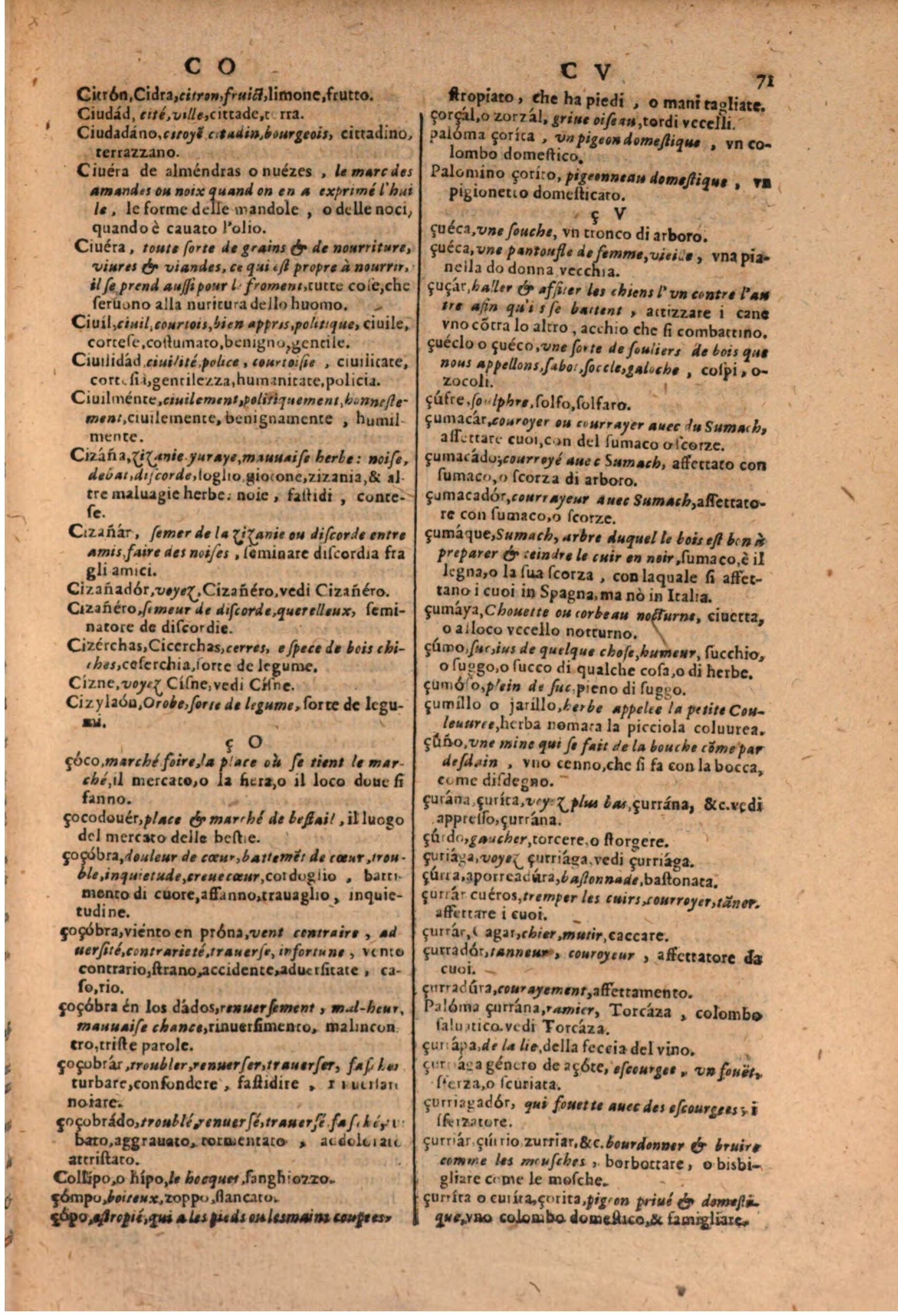 1606 - Samuel Crespin - Thresor des trois langues, francoise, italiene et espagnolle - BSB Munich