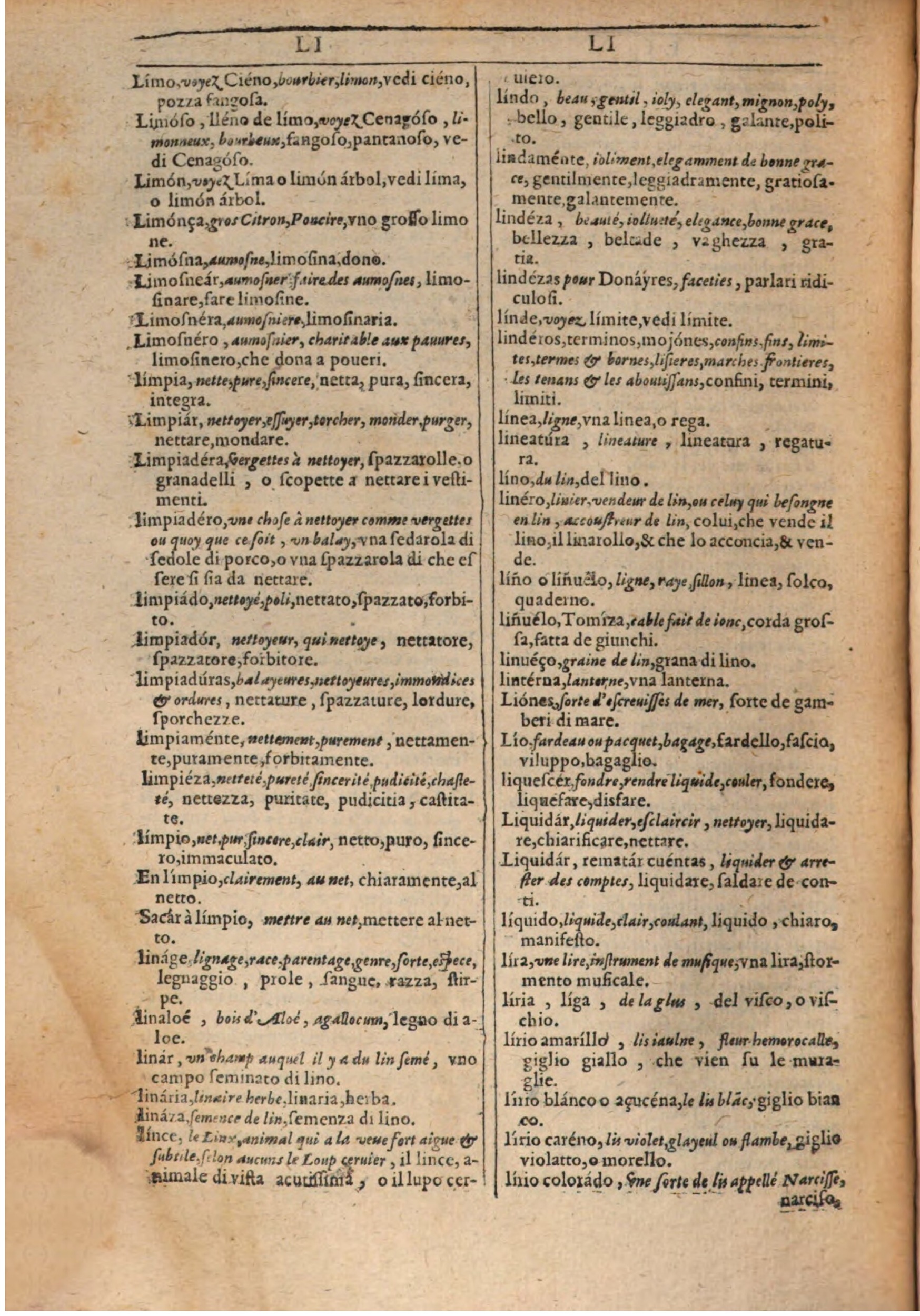 1609 - Philippe Albert et Alexandre Pernet - Trésor des trois langues française, italienne et espagnole (Première partie) - BSB Munich