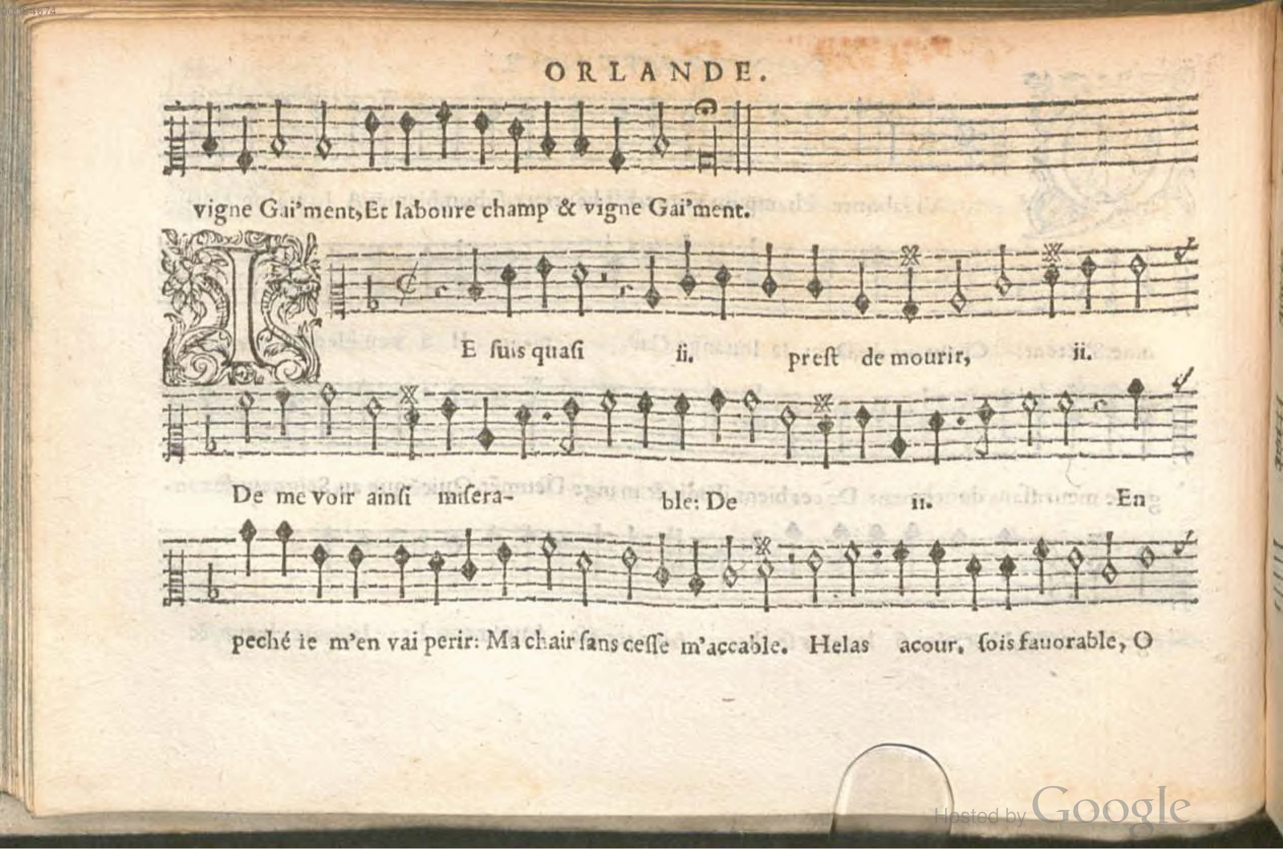 1576 - [Pierre de Saint-André] - Trésor de musique d’Orlande de Lassus Contratenor - BSB Munich