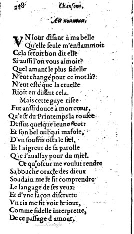 1623 - Jacques Cailloüé - Trésor ou recueil des chansons amoureuses - British Library