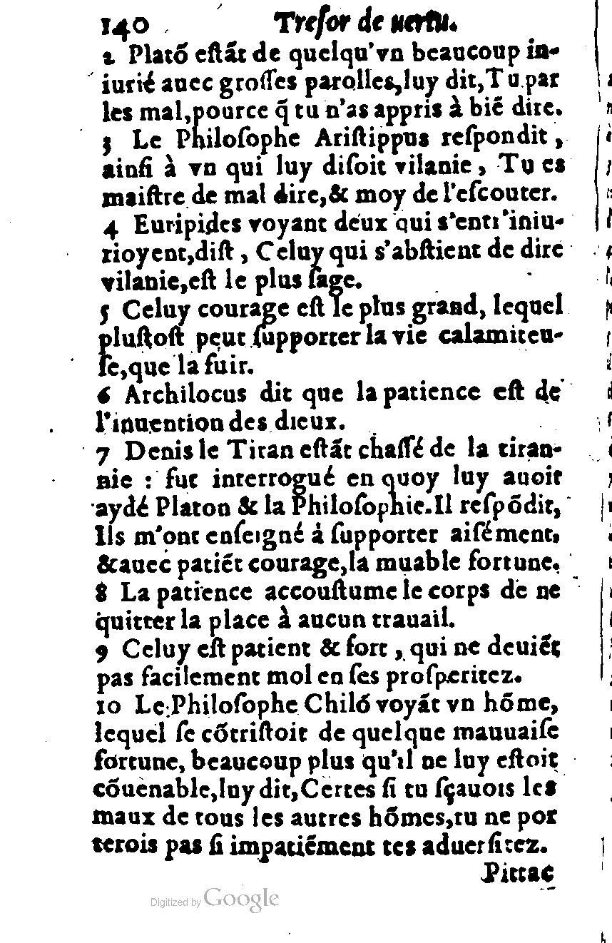 1576 - Benoît Rigaud - Trésor de vertu - British Library