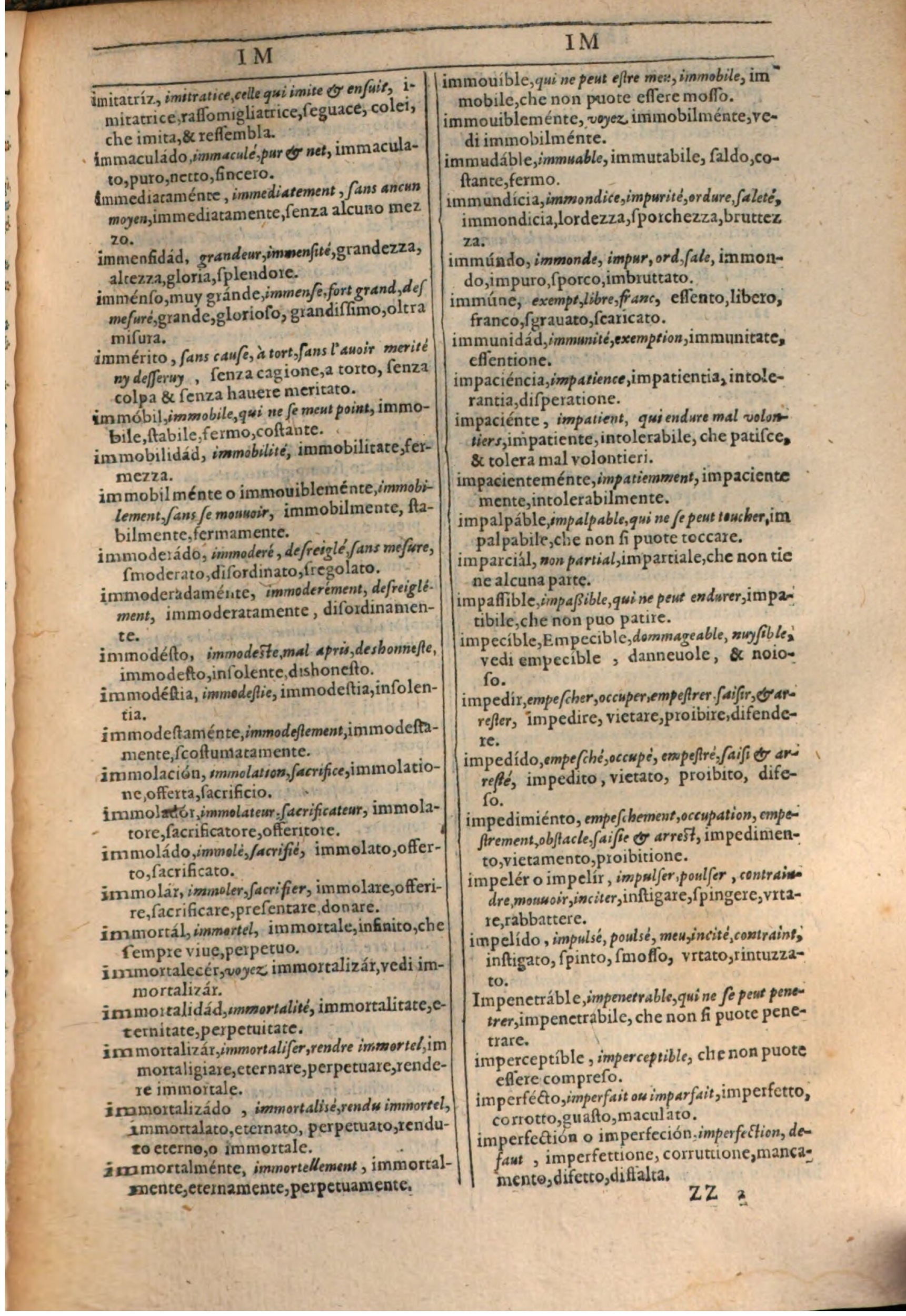 1609 - Philippe Albert et Alexandre Pernet - Trésor des trois langues française, italienne et espagnole (Première partie) - BSB Munich