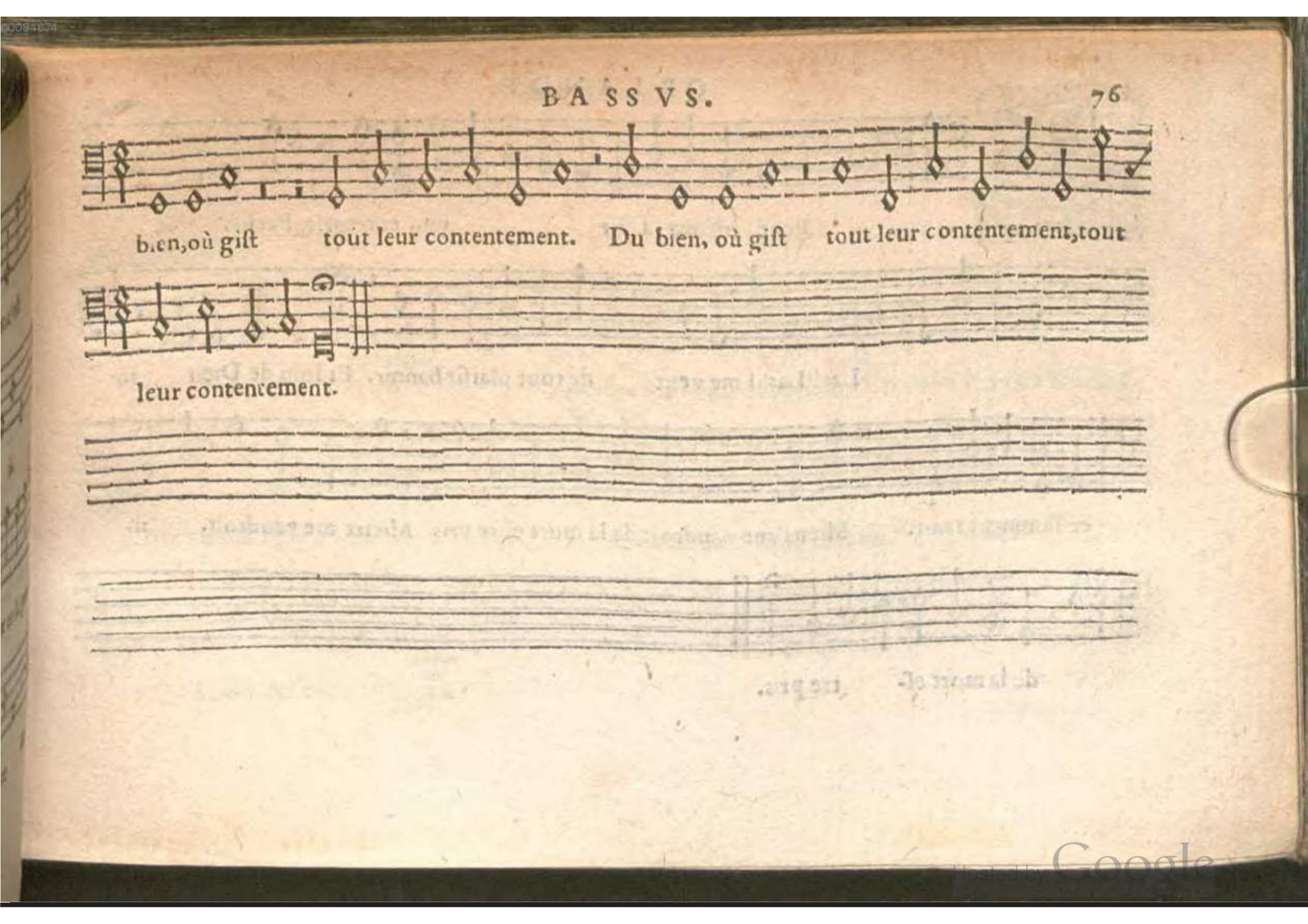 1576 - [Pierre de Saint-André] - Trésor de musique d’Orlande de Lassus Bassus - BSB Munich