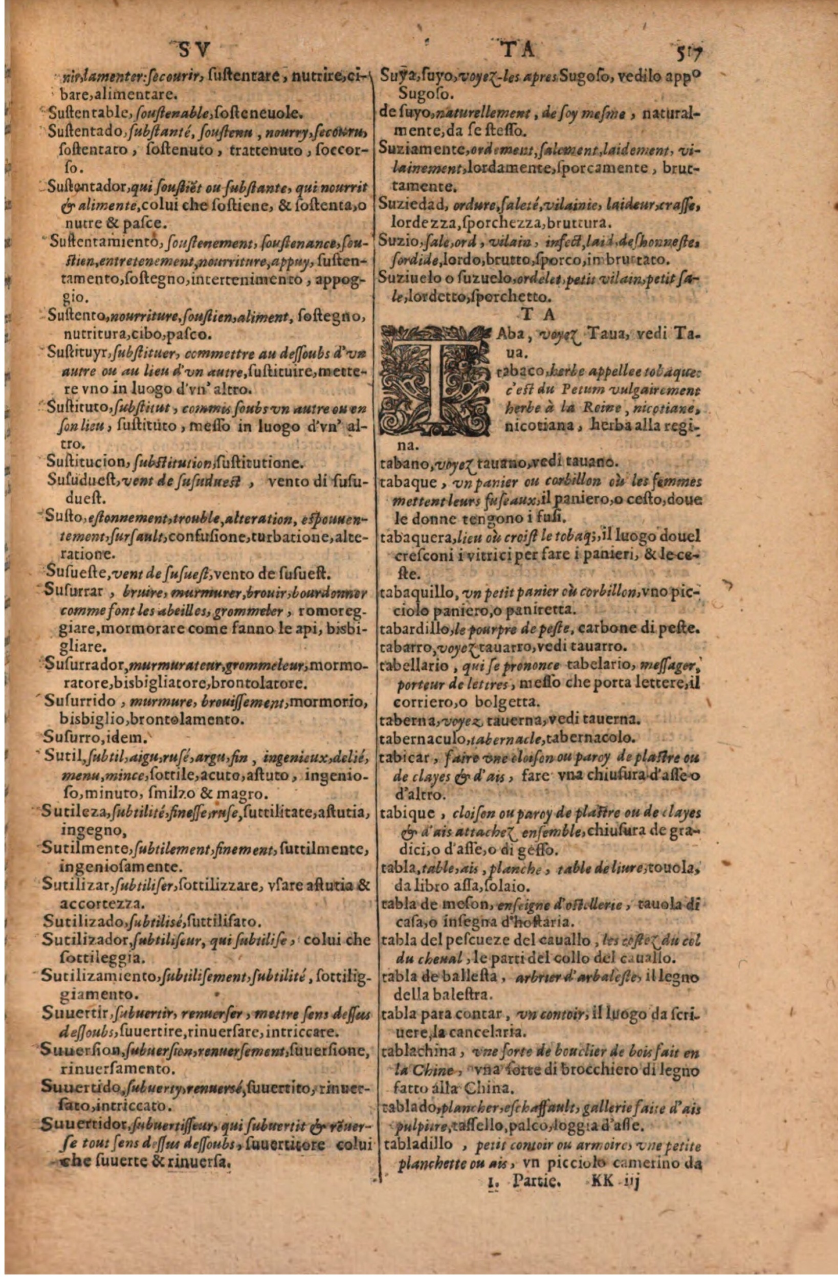 1606 - Samuel Crespin - Thresor des trois langues, francoise, italiene et espagnolle - BSB Munich