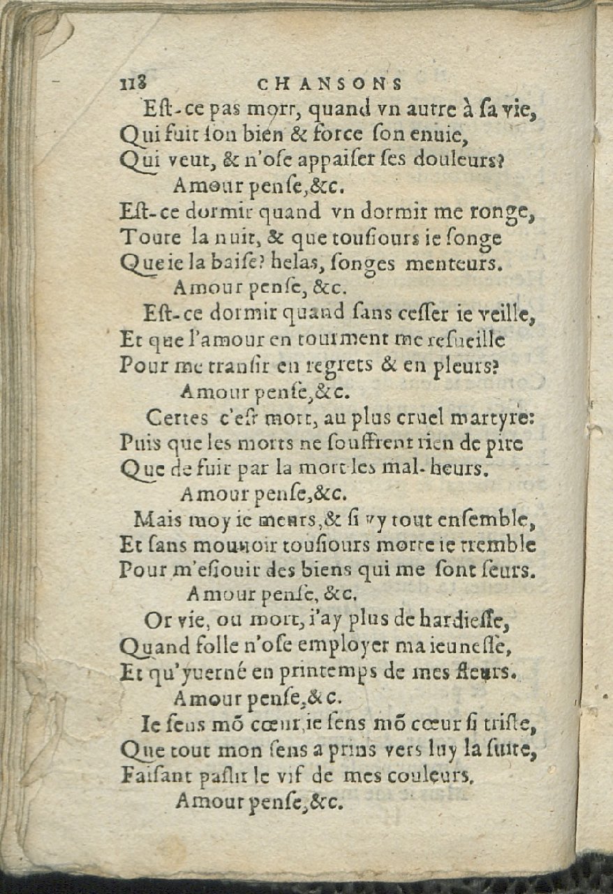 1575 - Pierre Brenouzet - Trésor de tous les recueils de chansons, tant amoureuses, rustiques, que musicales - Det KLG Copenhague