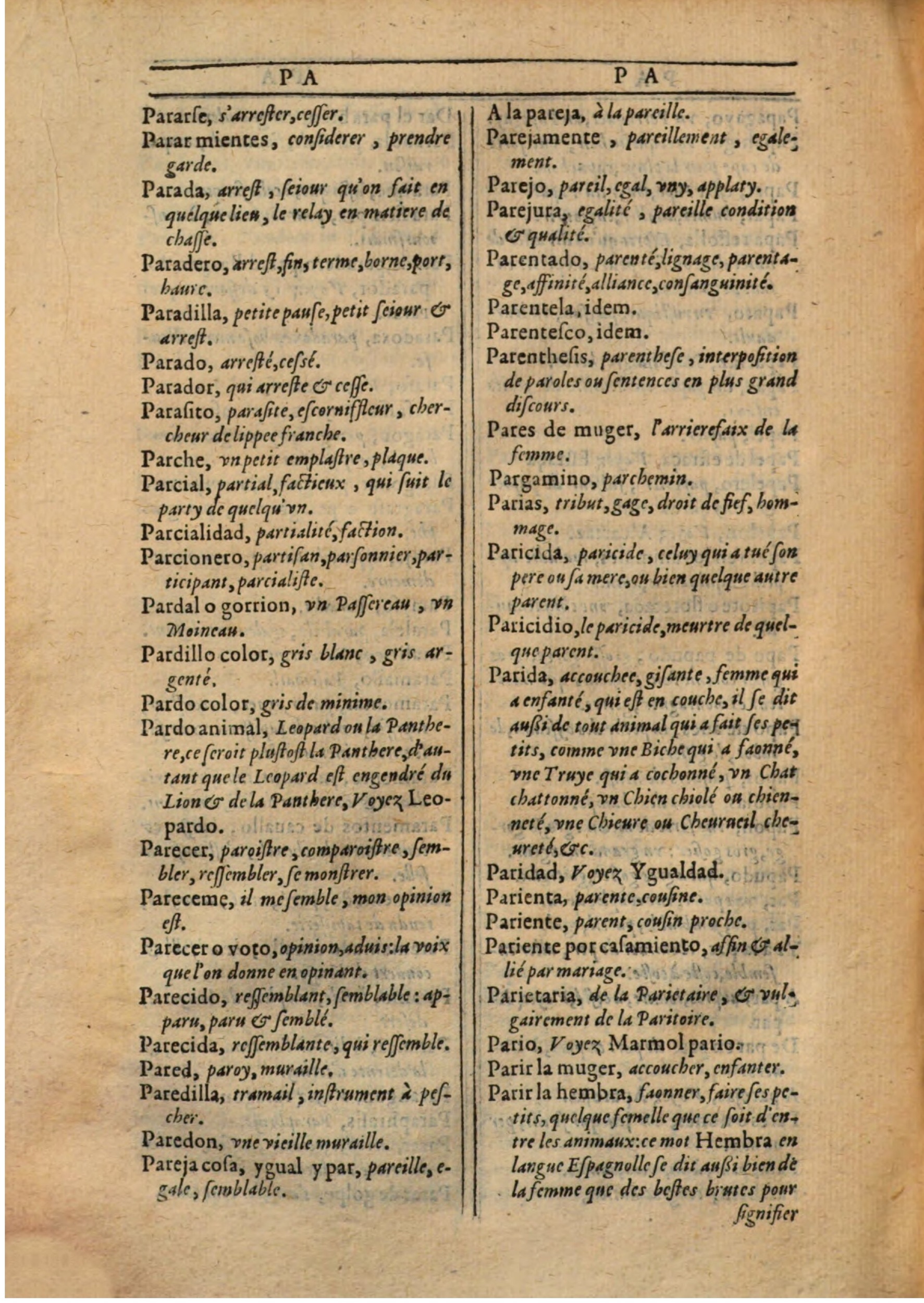 1607 - Marc Orry - Trésor des deux langues espagnole et française (Première partie) - BSB Munich 1607 - Marc Orry - Trésor des deux langues espagnole et française (Première partie) - BSB Munich