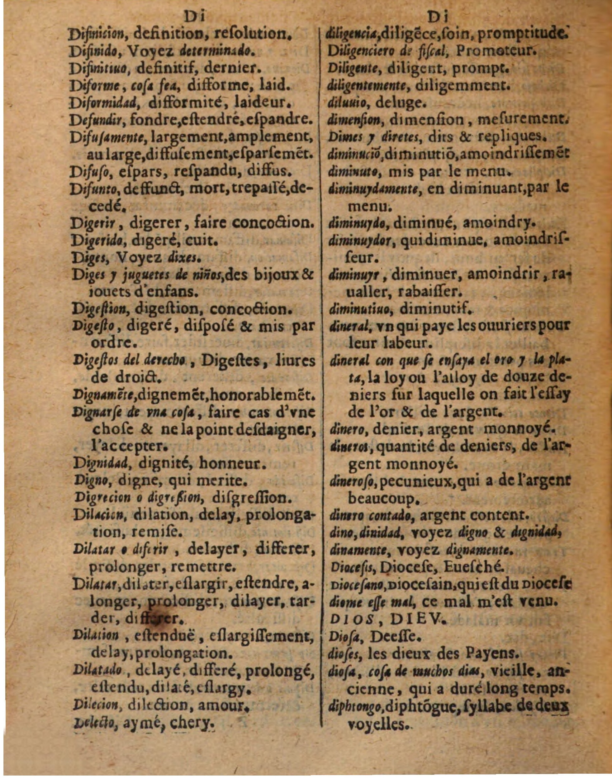 1625 - Hubert Antoine - Trésor des deux langues espagnole et française - Augsbourg
