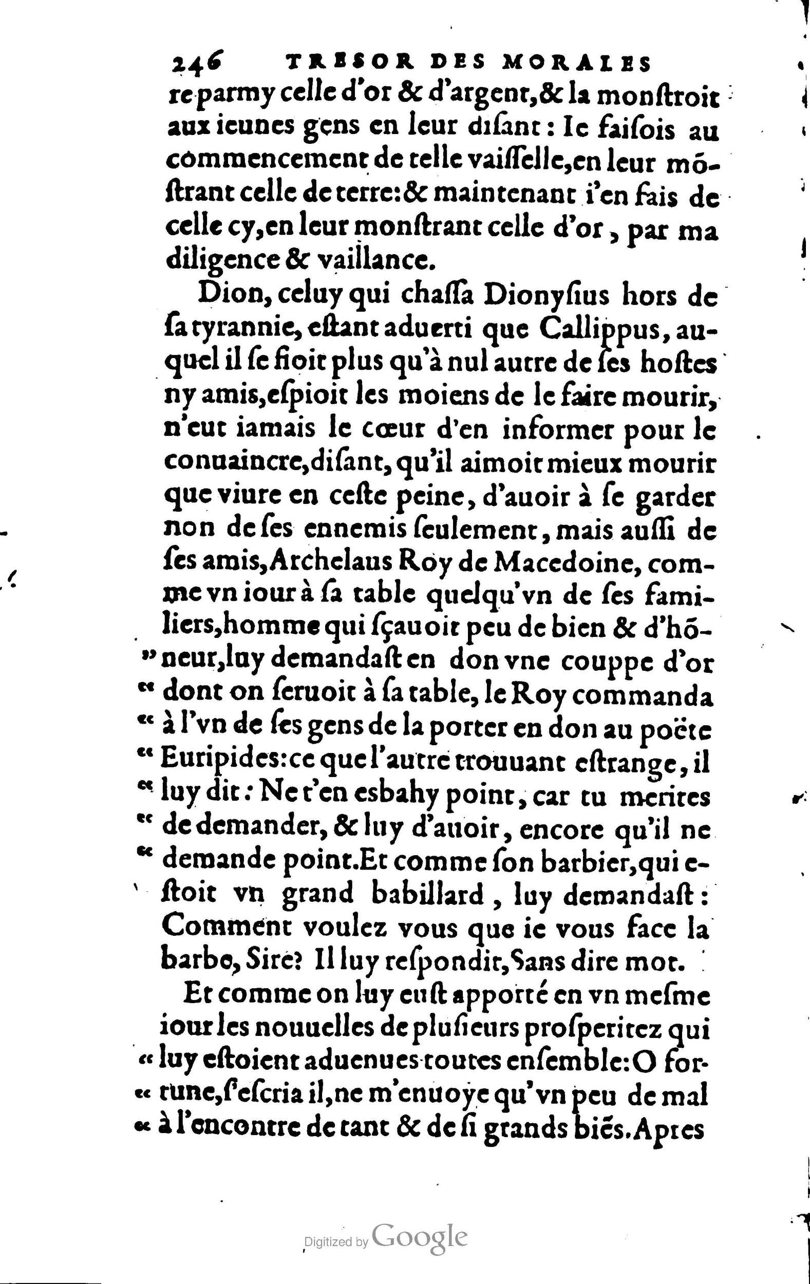 1578 - Jean Poupy - Trésor des morales de Plutarque - BSB Munich