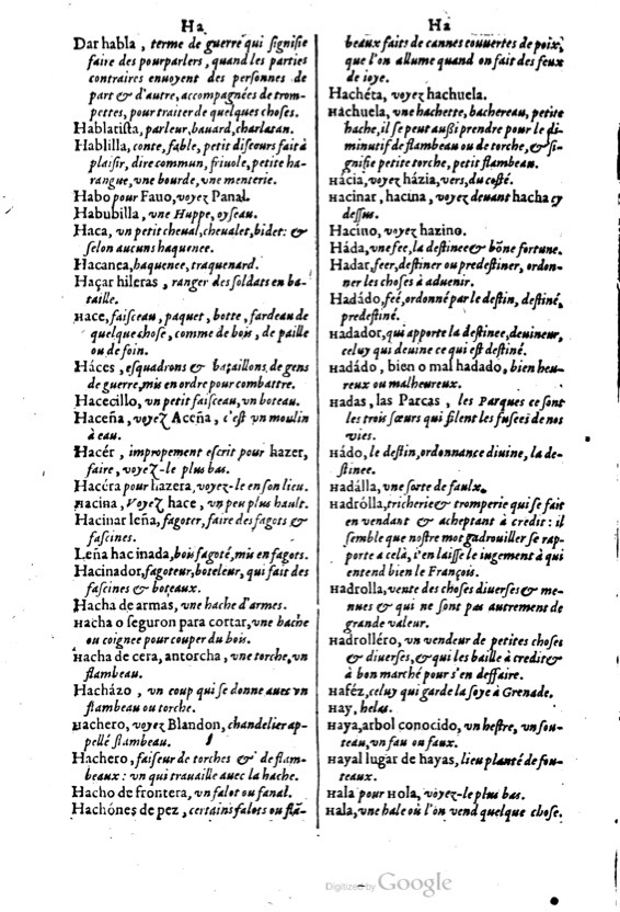 1621 - Adrian Tiffaine - Trésor des deux langues espagnole et française - BM Lyon