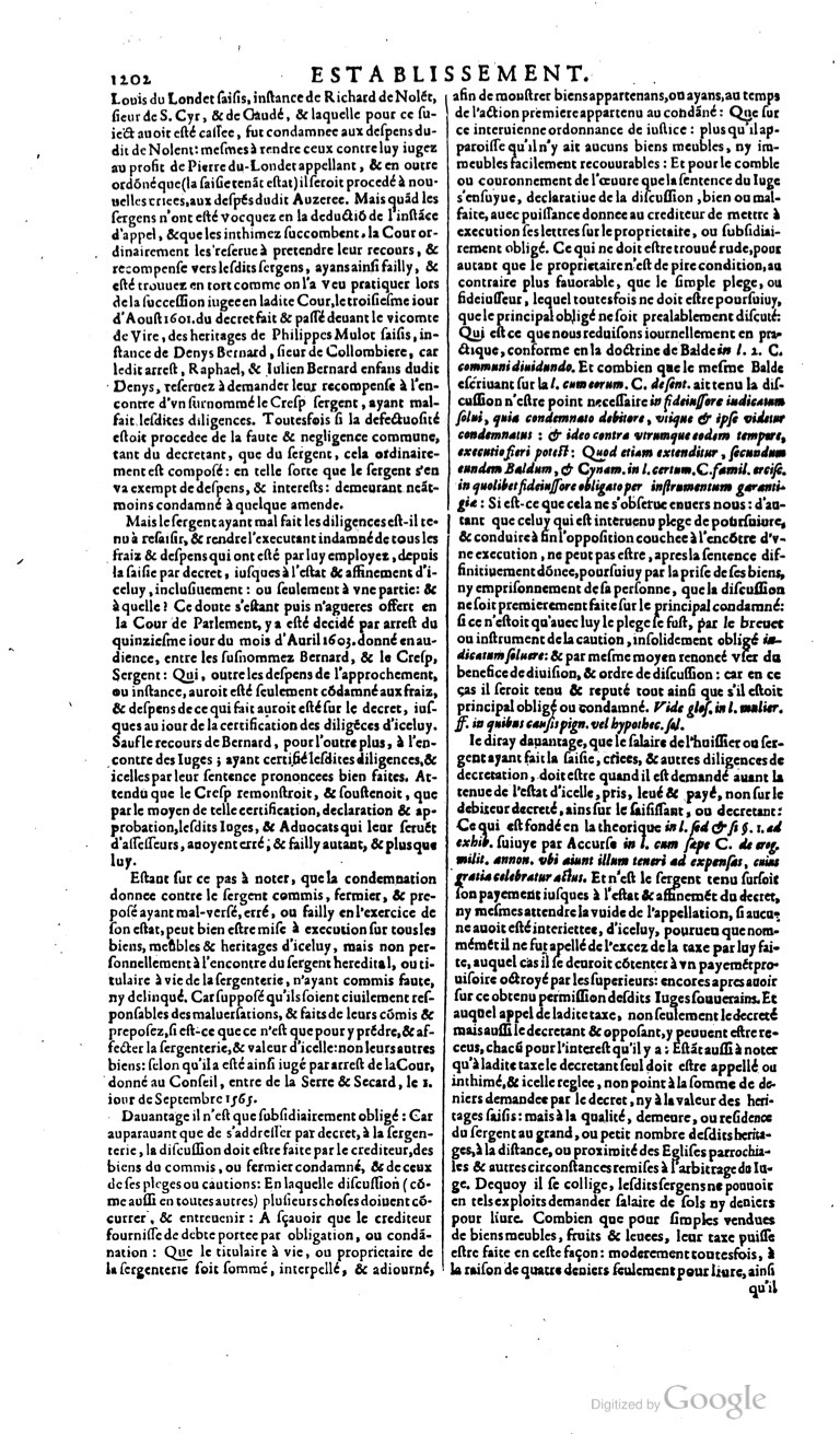 1629 - Veuve Nicolas Buon - Trésor du droit français (21754 T. 1) - BM Lyon