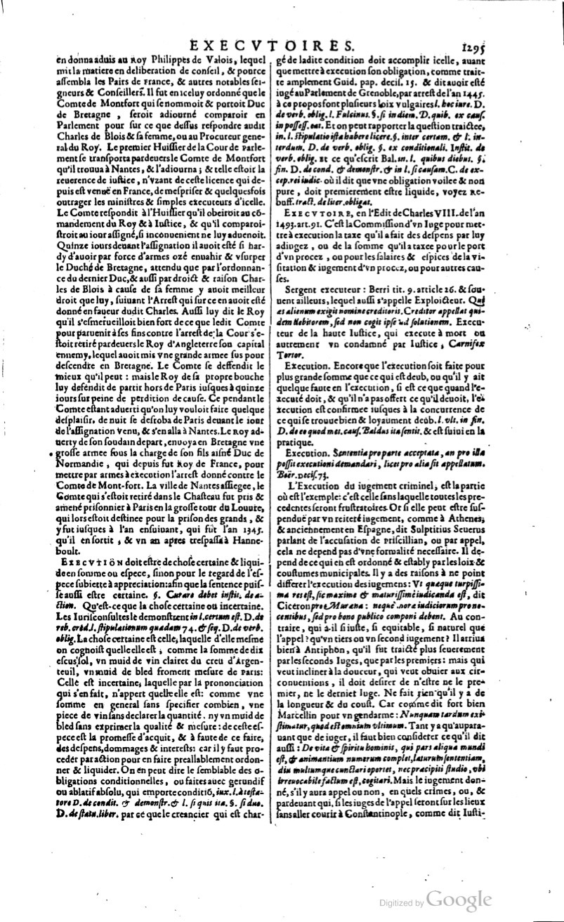 1629 - Veuve Nicolas Buon - Trésor du droit français (21754 T. 1) - BM Lyon