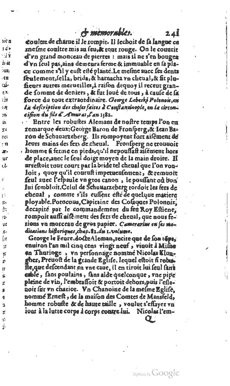 1610 - Paul Marceau - Trésor d’histoires admirables et mémorables - BSB Munich
