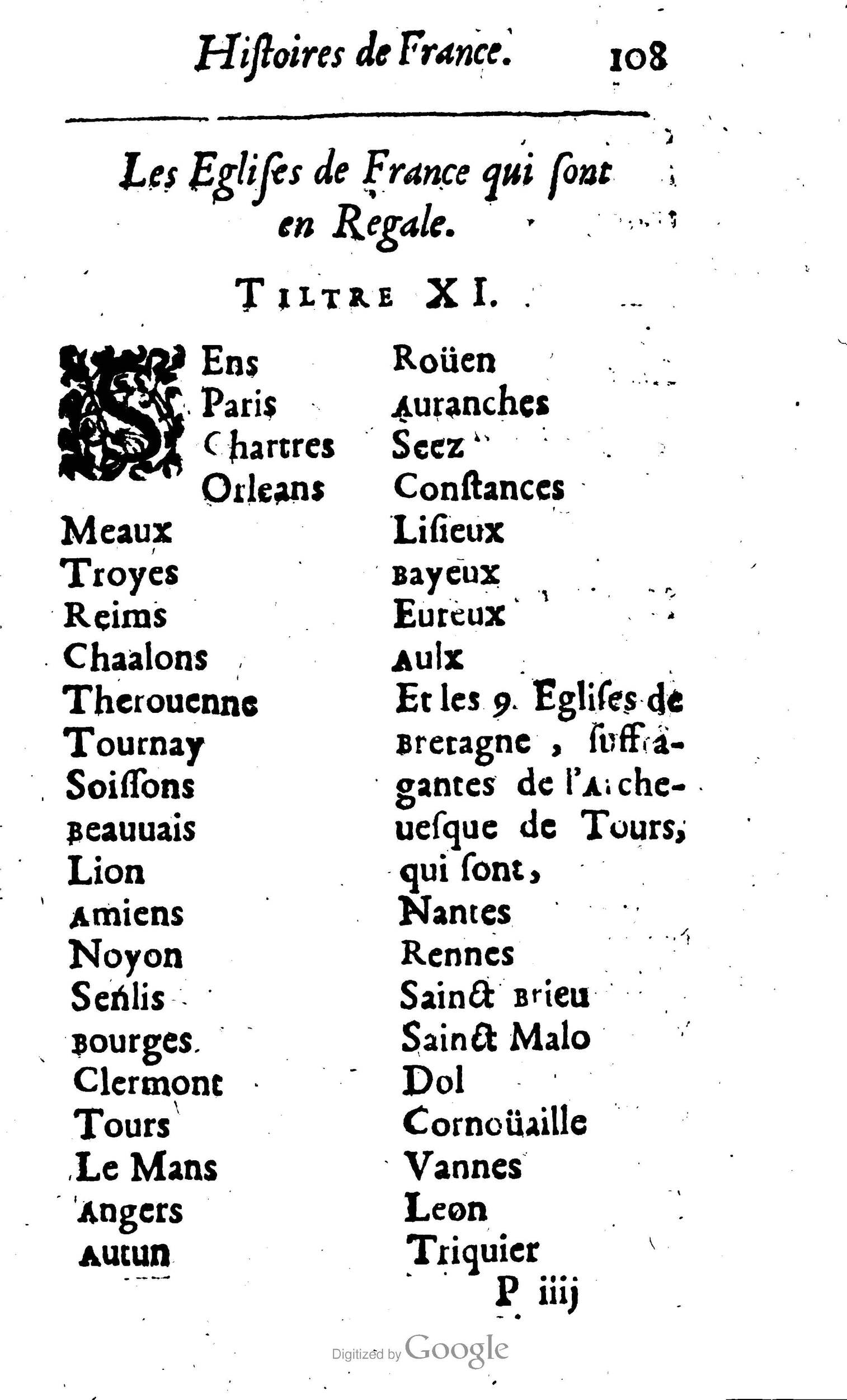 1638 - Jean Corrozet - Trésor des histoires de France - BM Lyon