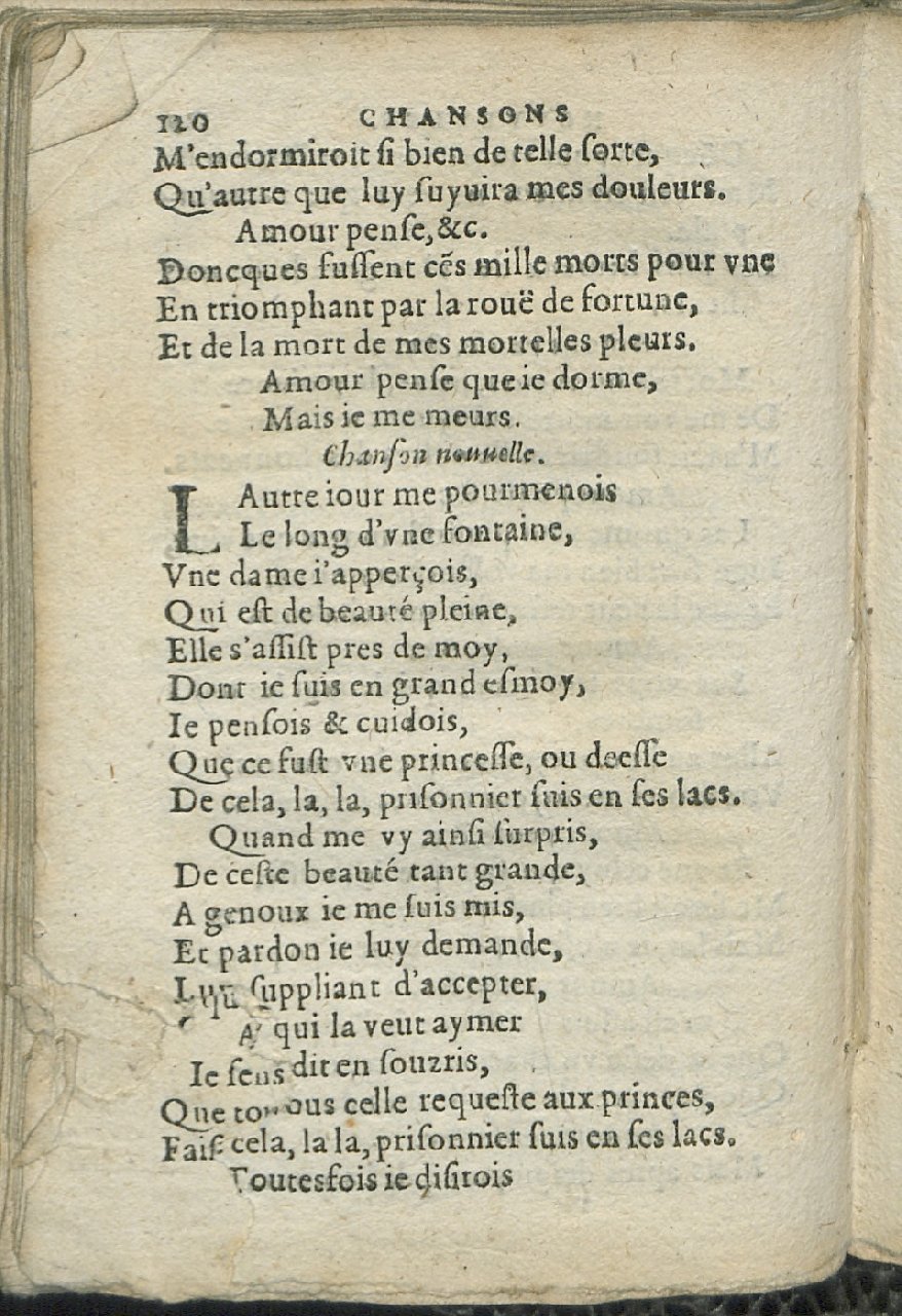 1575 - Pierre Brenouzet - Trésor de tous les recueils de chansons, tant amoureuses, rustiques, que musicales - Det KLG Copenhague