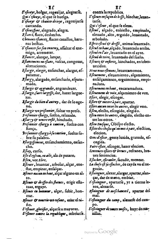 1621 - Adrian Tiffaine - Trésor des deux langues espagnole et française - BM Lyon
