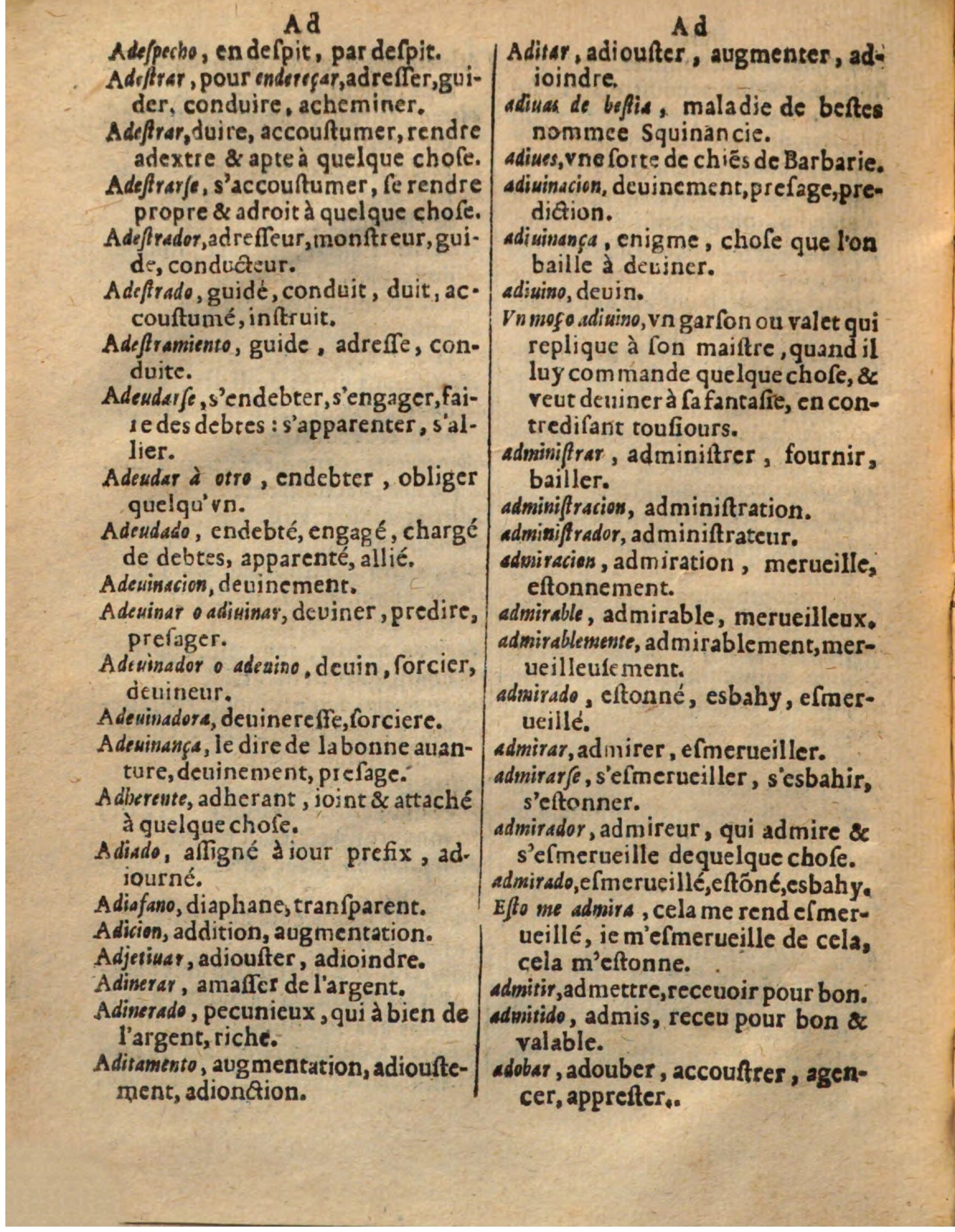 1625 - Hubert Antoine - Trésor des deux langues espagnole et française - Augsbourg