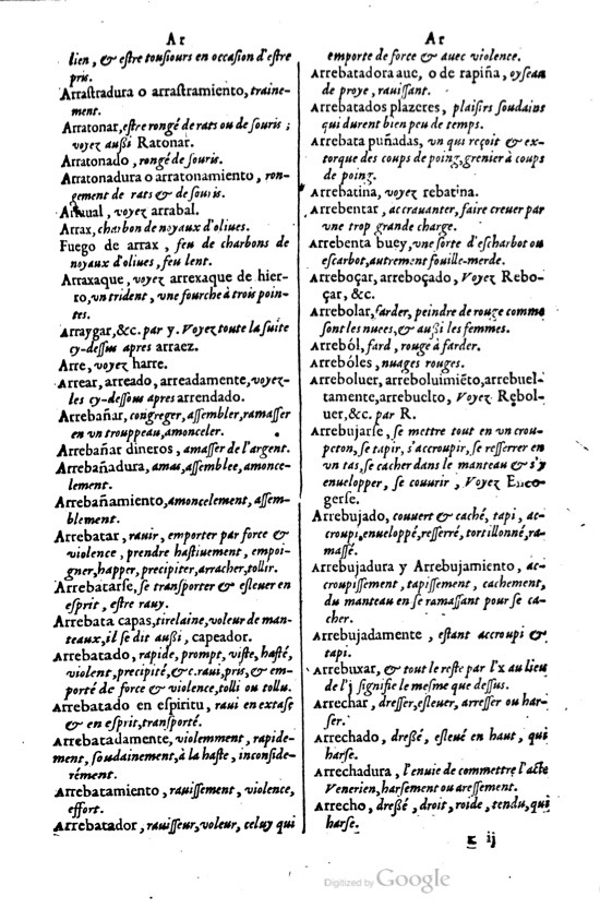 1621 - Adrian Tiffaine - Trésor des deux langues espagnole et française - BM Lyon