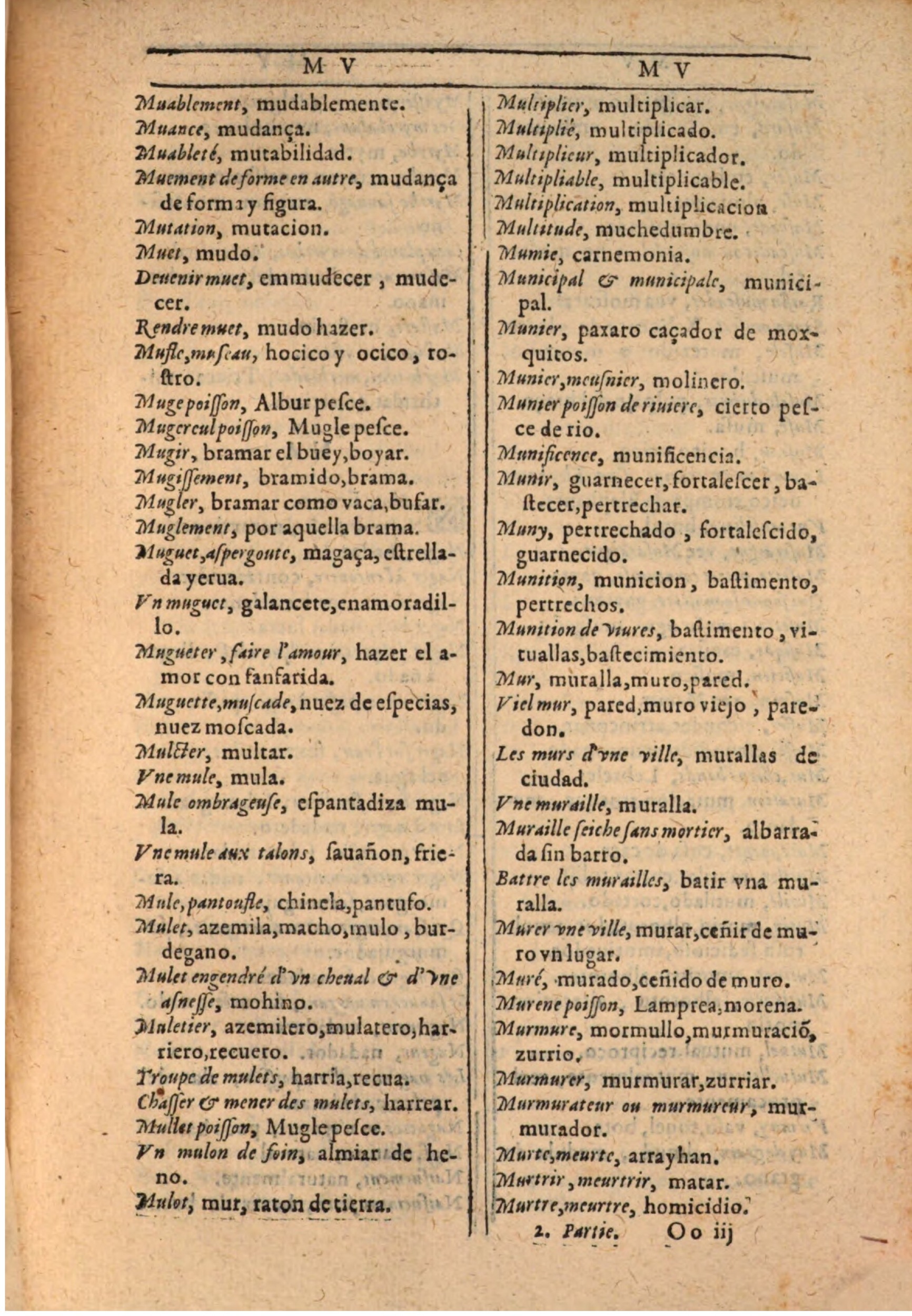 1607 - Marc Orry - Trésor des deux langues espagnole et française (Seconde partie) - BSB Munich