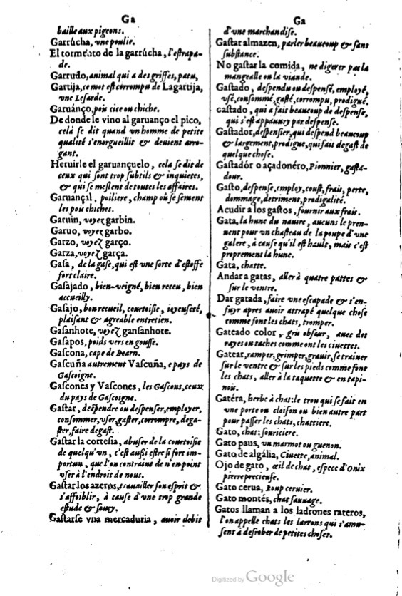 1621 - Adrian Tiffaine - Trésor des deux langues espagnole et française - BM Lyon