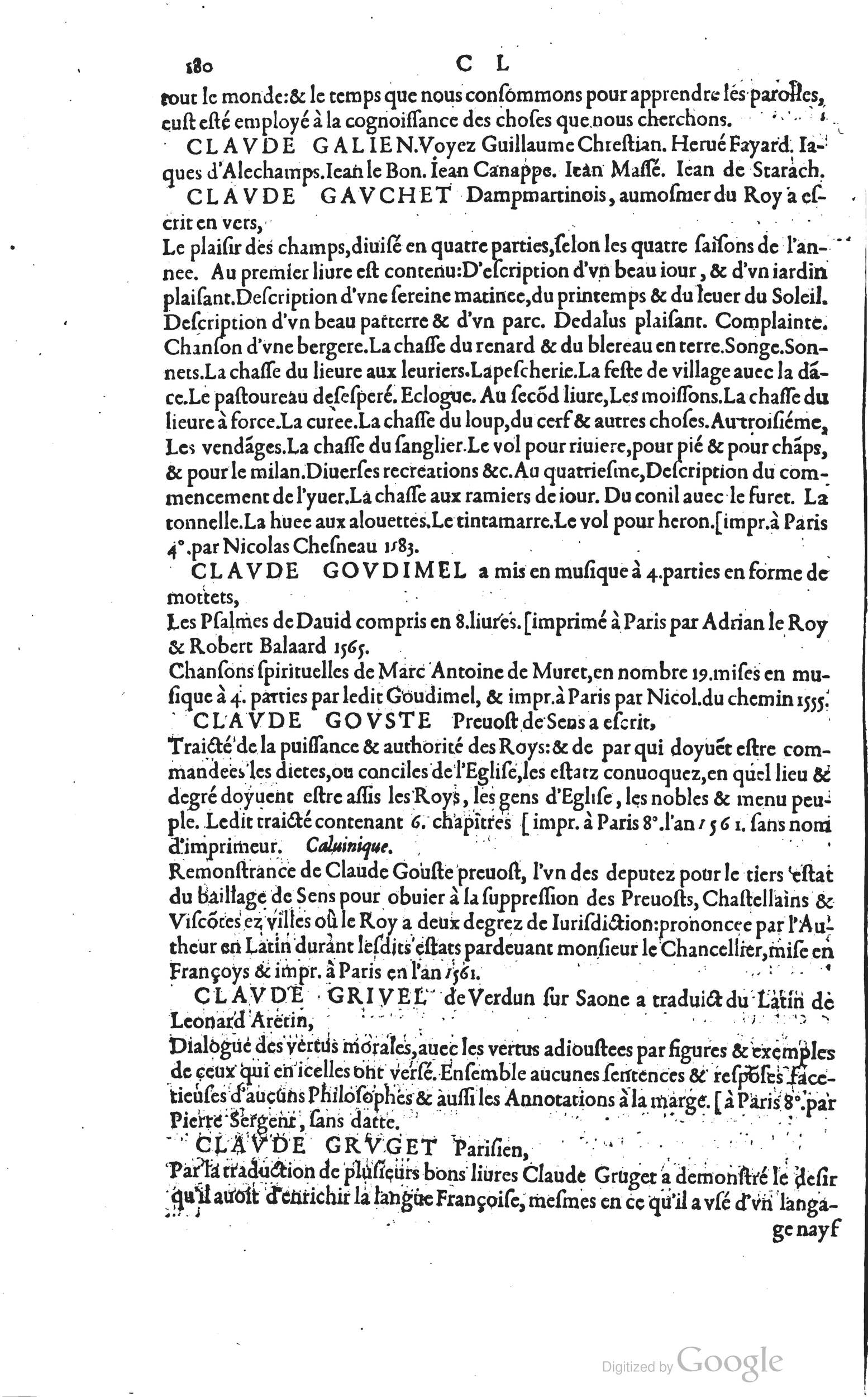 1585 - Barthélemy Honorat - Bibliothèques françaises - BSB Munich